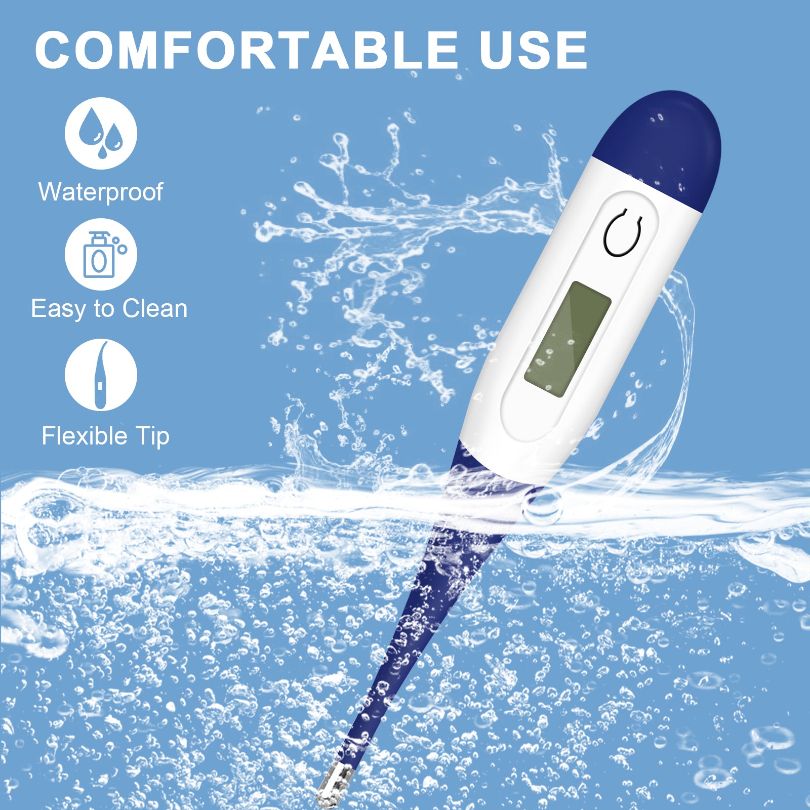 Fast & Accurate Digital Oral Thermometer for Adults & Kids - LPOW 10-Second Fever Thermometer - Perfect for Home, Travel, and Medical Use
