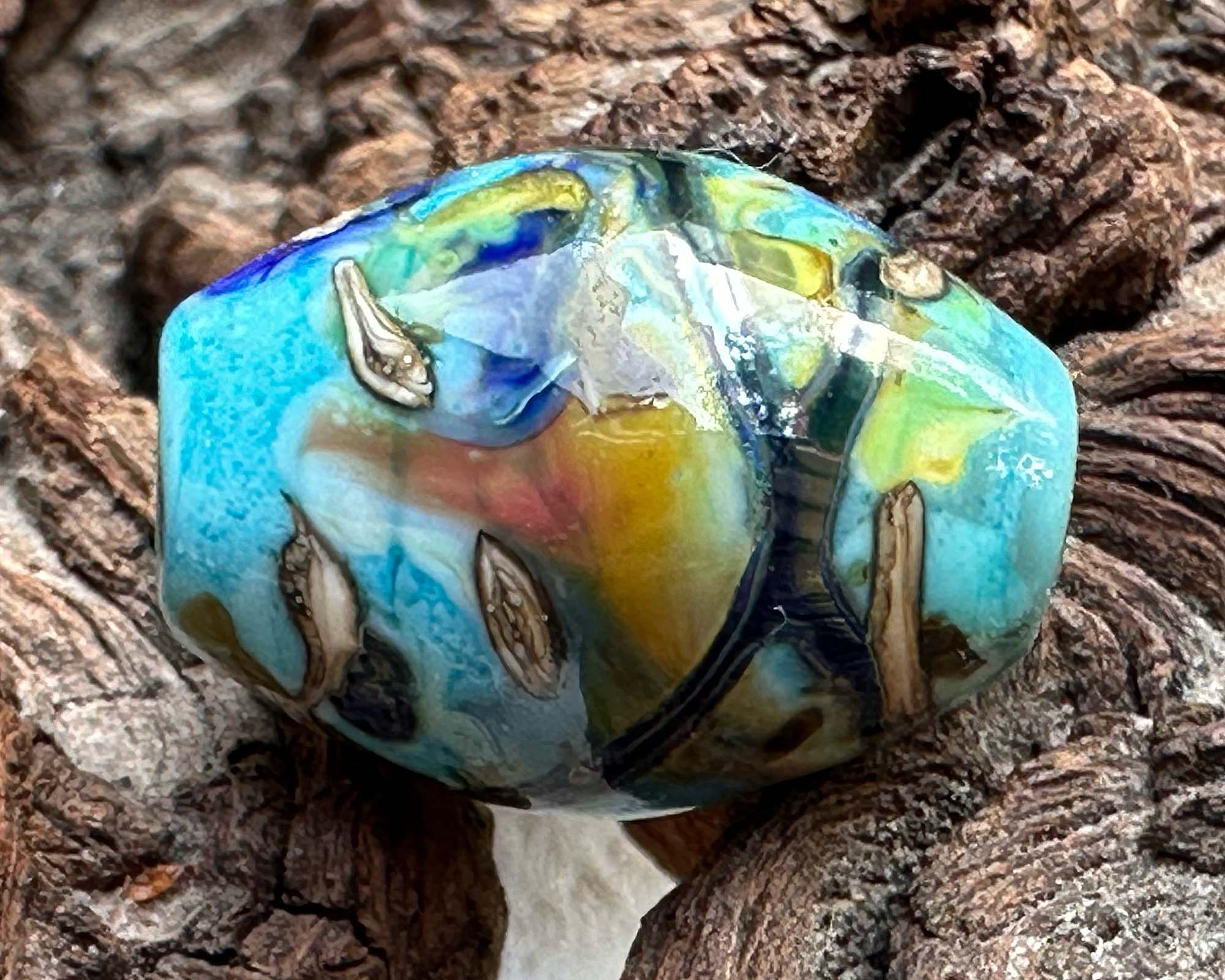Handmade Ethereal Blue Lampwork Glass Focal Bead - Perfect for Jewelry Making, DIY Crafts & Beading Projects | SRA Certified