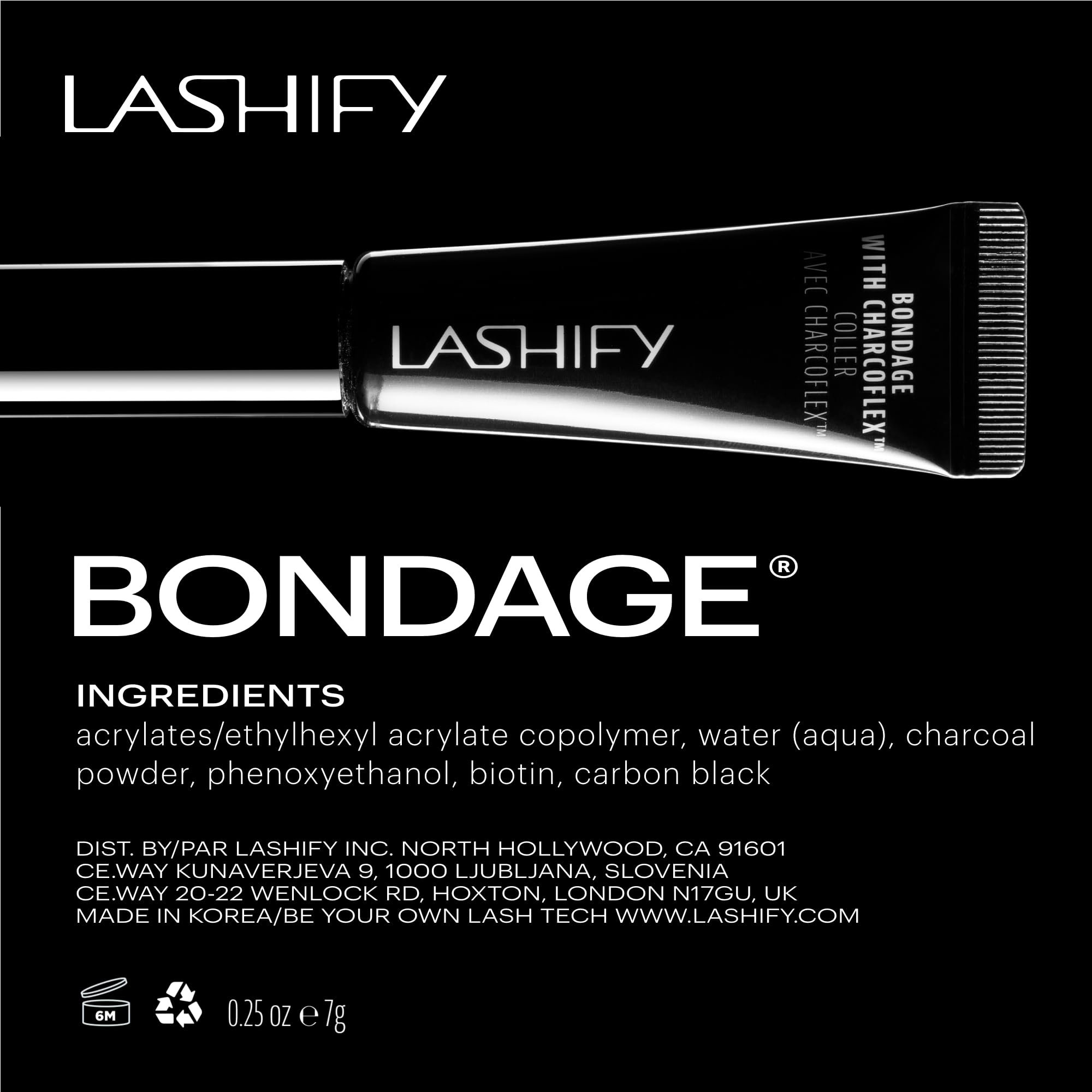 Lashify Extra Strength Bonding Glue with Charcoflex - Black Eyelash Adhesive for False Lashes & DIY Extensions | Long-Lasting, Waterproof Lash Glue for Professional Salon & Home Use