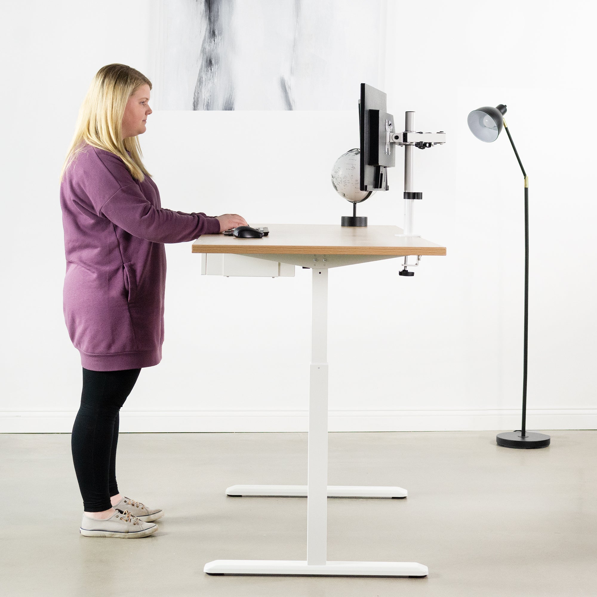 Dual Monitor Desk Mount Stand - Adjustable VESA 75x75/100x100 Full Motion Articulating Arm for 13-32 Inch Screens - Perfect for Home Office, Gaming & Workspace Setup