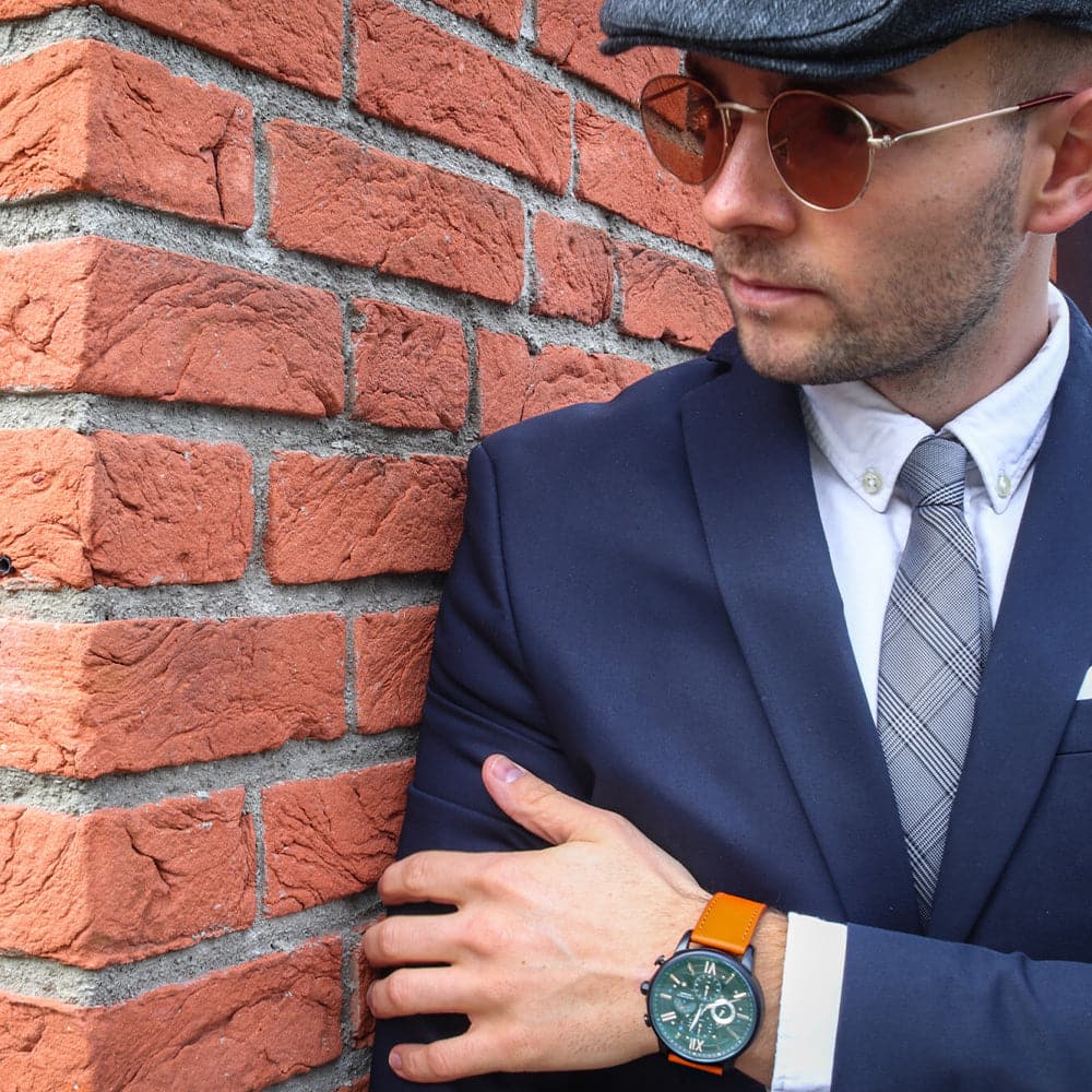 ARIES GOLD BELFAST MOON G 7013 RG Burgundy Leather Men's Watch - Luxury Dress Watch for Business, Formal Occasions & Gifts