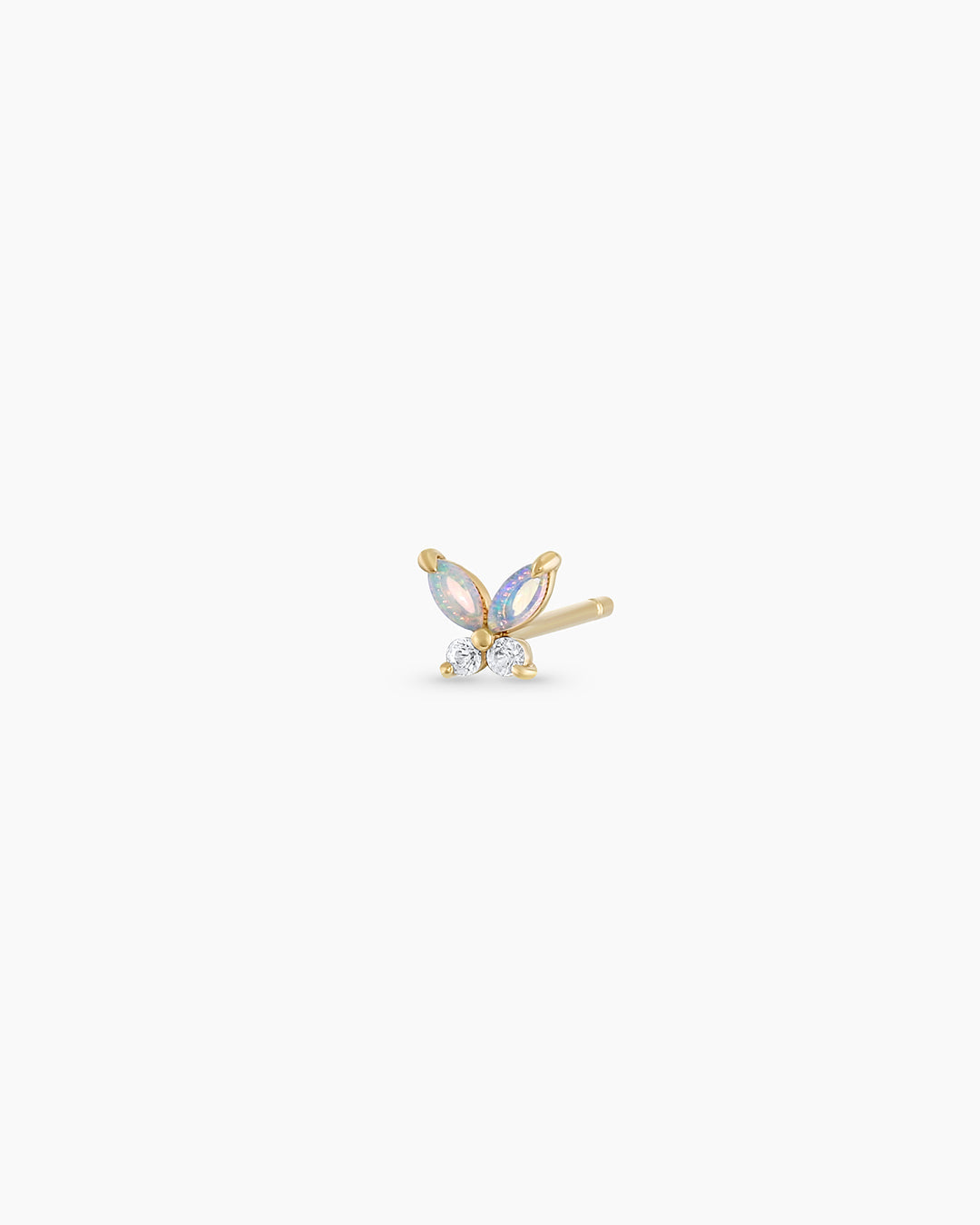 Opal Butterfly Single Stud Earrings - Dainty White Opal Butterfly Jewelry for Women, Perfect for Everyday Wear & Special Occasions