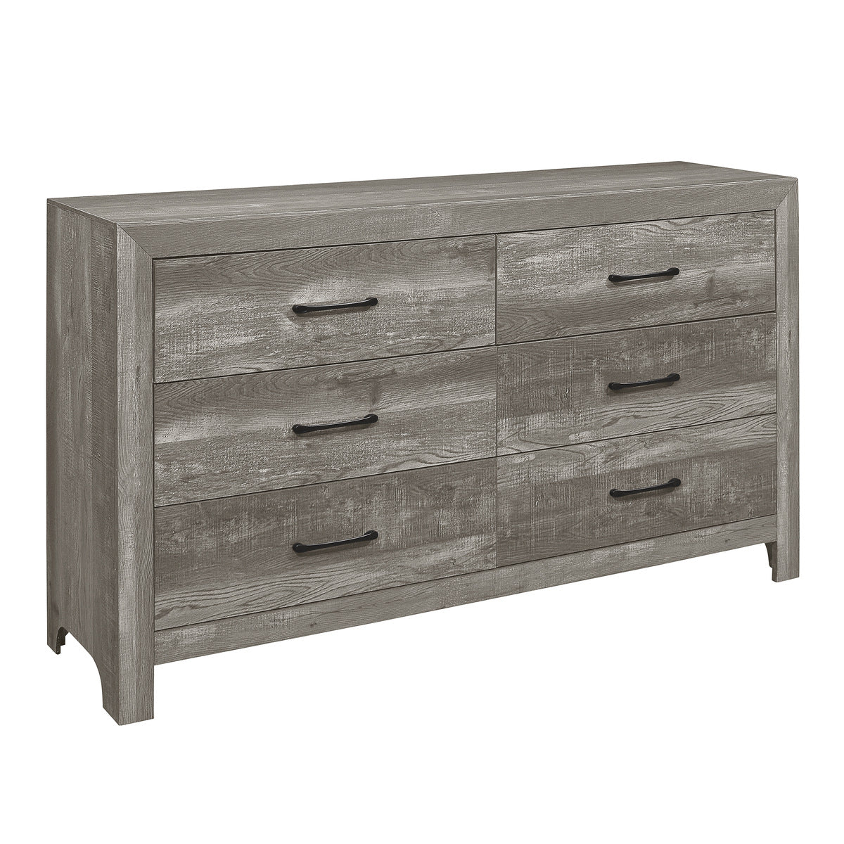 Modern Grey Corbin Dresser - 6-Drawer Wooden Chest for Bedroom & Living Room Storage | Stylish & Functional Furniture for Home Organization