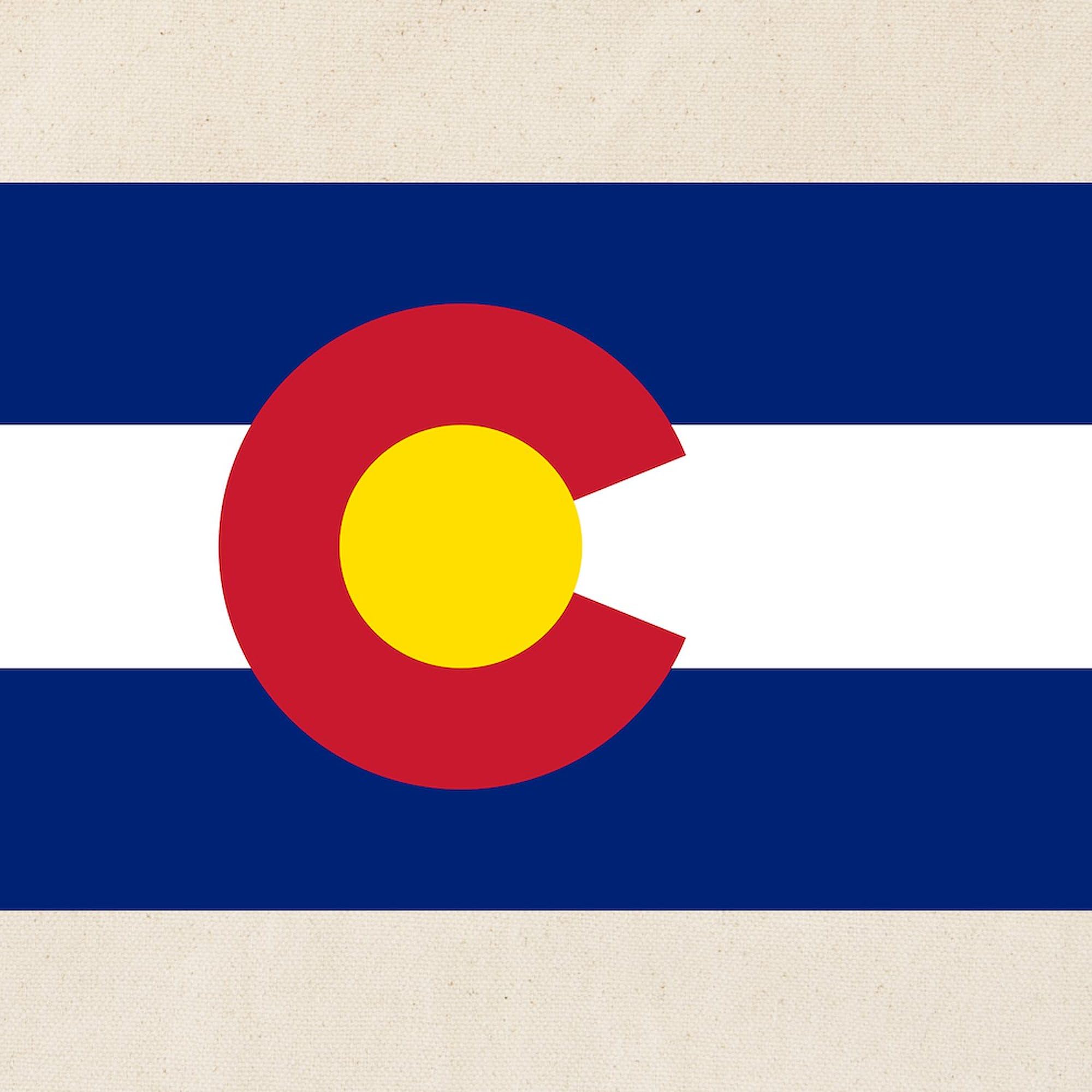 Colorado State Flag Tote Bag - Natural Canvas Reusable Shopping Bag with Pouch | Eco-Friendly Grocery Bag for Travel, Beach & Daily Use