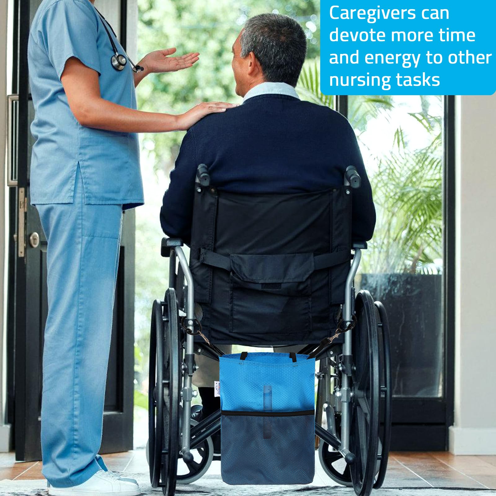 Multipurpose Urine Drainage Bag Holder - Adjustable & Durable Medical Support for Wheelchair, Bedside & Home Care Use