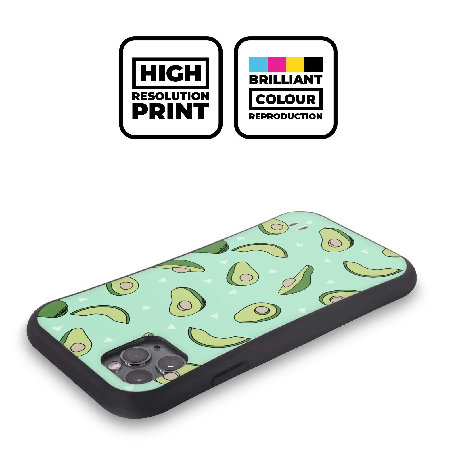Officially Licensed Andrea Lauren Avocado Food Pattern Hybrid Case for Apple iPhone 13 Pro Max - Cute Protective Phone Cover for Women, Girls, Food Lovers | Perfect Gift for Kitchen, Home, Office & Daily Use
