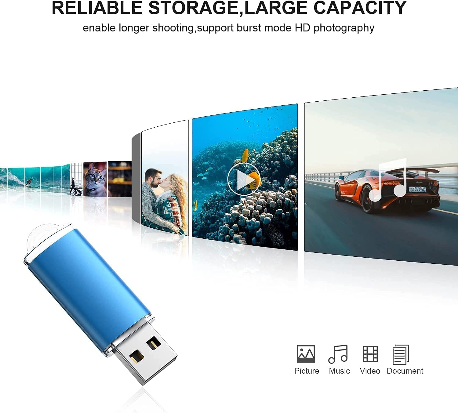 16GB USB Flash Drive 10-Pack - Multicolor USB 2.0 Thumb Drives for School, Office & Data Storage