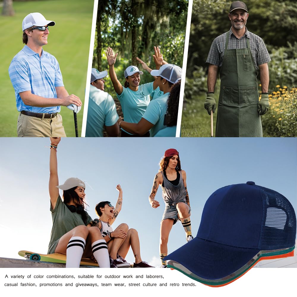12 Pack Mesh Trucker Hats for Men & Women - Bulk Baseball Caps with Breathable Mesh Back - Perfect for Outdoor Sports, Fishing, Hiking and Casual Wear