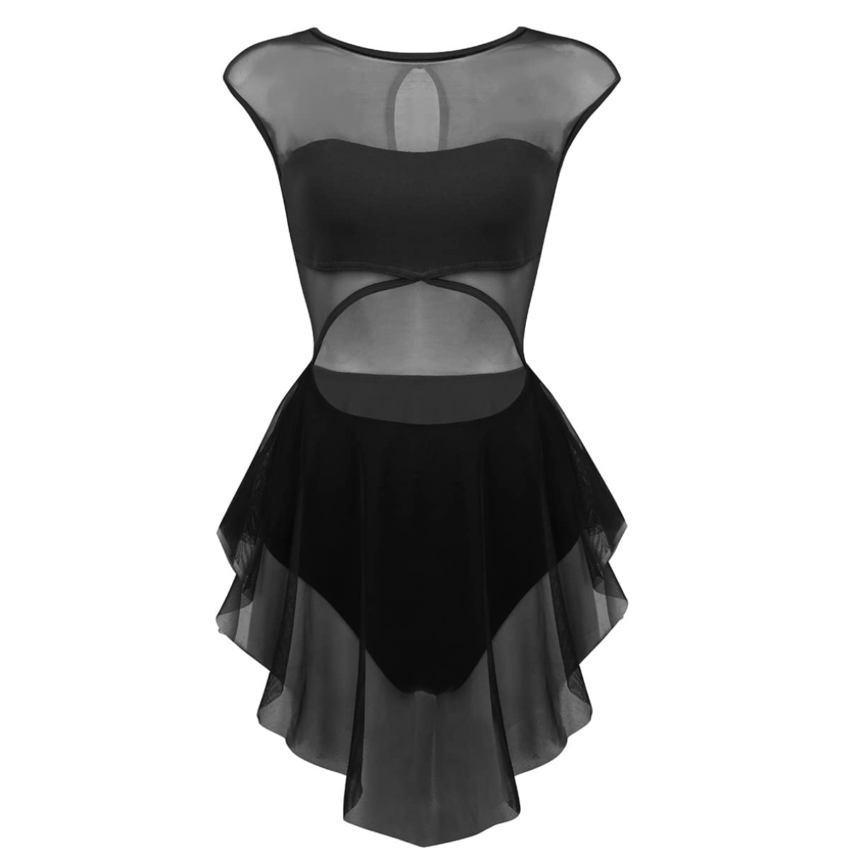Women's Lyrical Ballet Leotard - Contemporary Dance Costume with Mesh Design for Latin & Modern Dance - Perfect for Dance Classes, Performances and Recitals