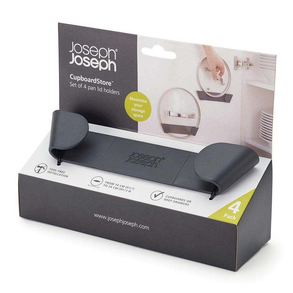Joseph Joseph 4-Pack Premium Pot & Pan Lid Organizers - Space-Saving Kitchen Cabinet Storage for Pots, Pans & Lids - Perfect for Small Kitchens & Organized Cooking