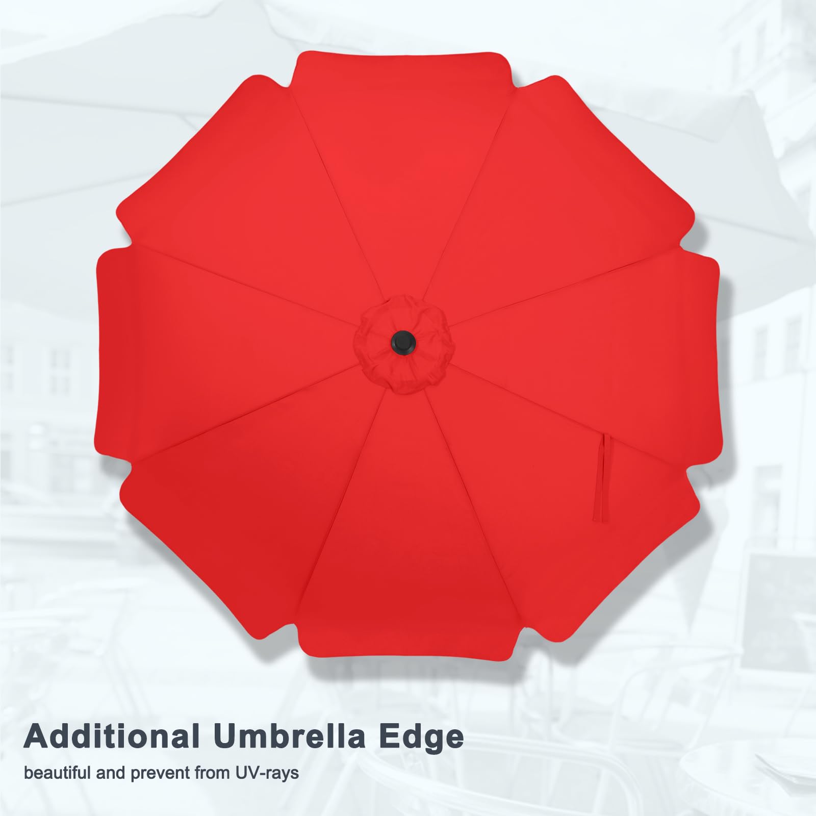 MASTERCANOPY 10ft Red Patio Umbrella with 8 Ribs - Outdoor Table Market Umbrella for Restaurants, Cafes, Poolside & Backyard Dining