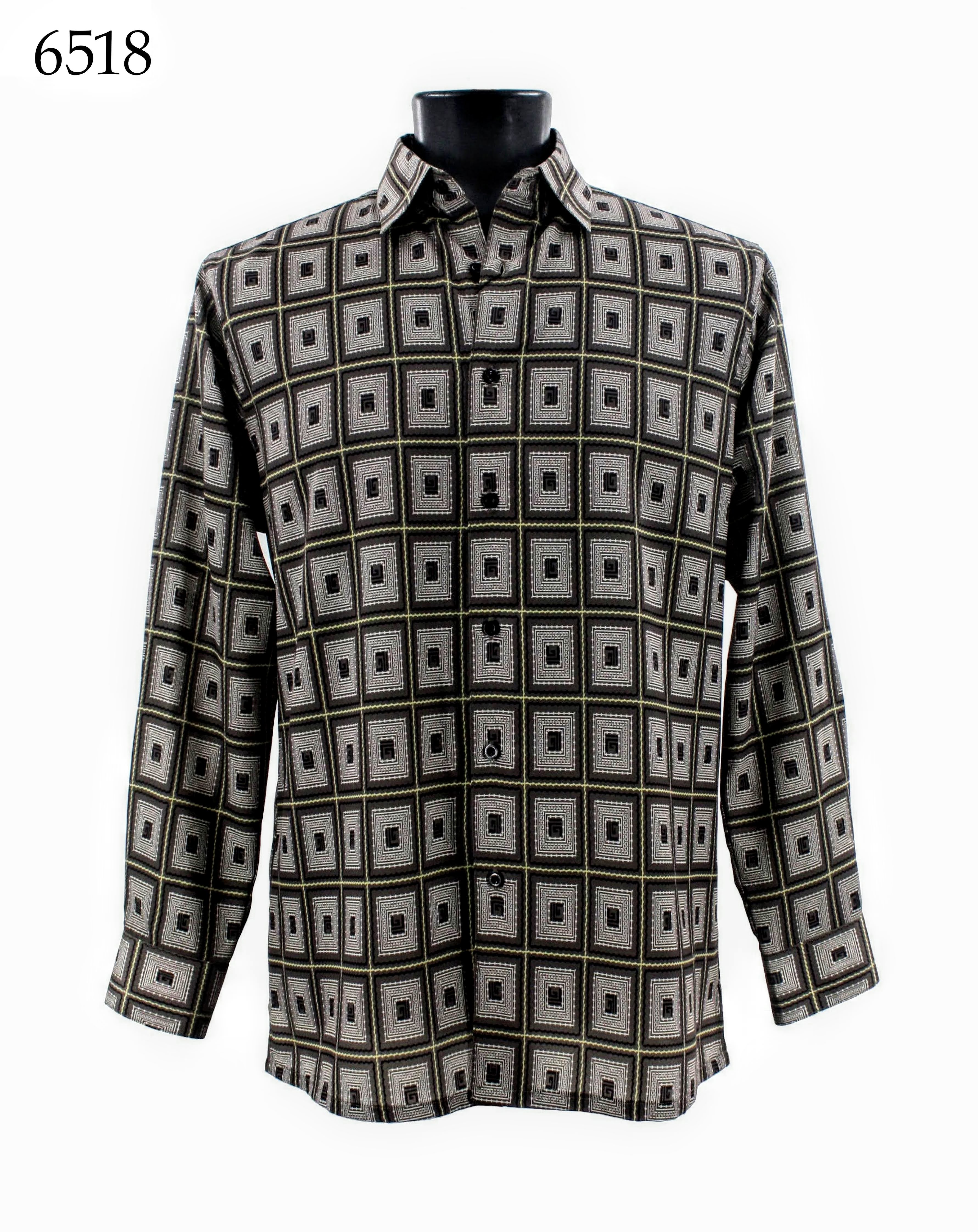 Bassiri Men's Long Sleeve Casual Shirt 6518 - Comfortable Button Down Work Shirt for Office, Business & Everyday Wear