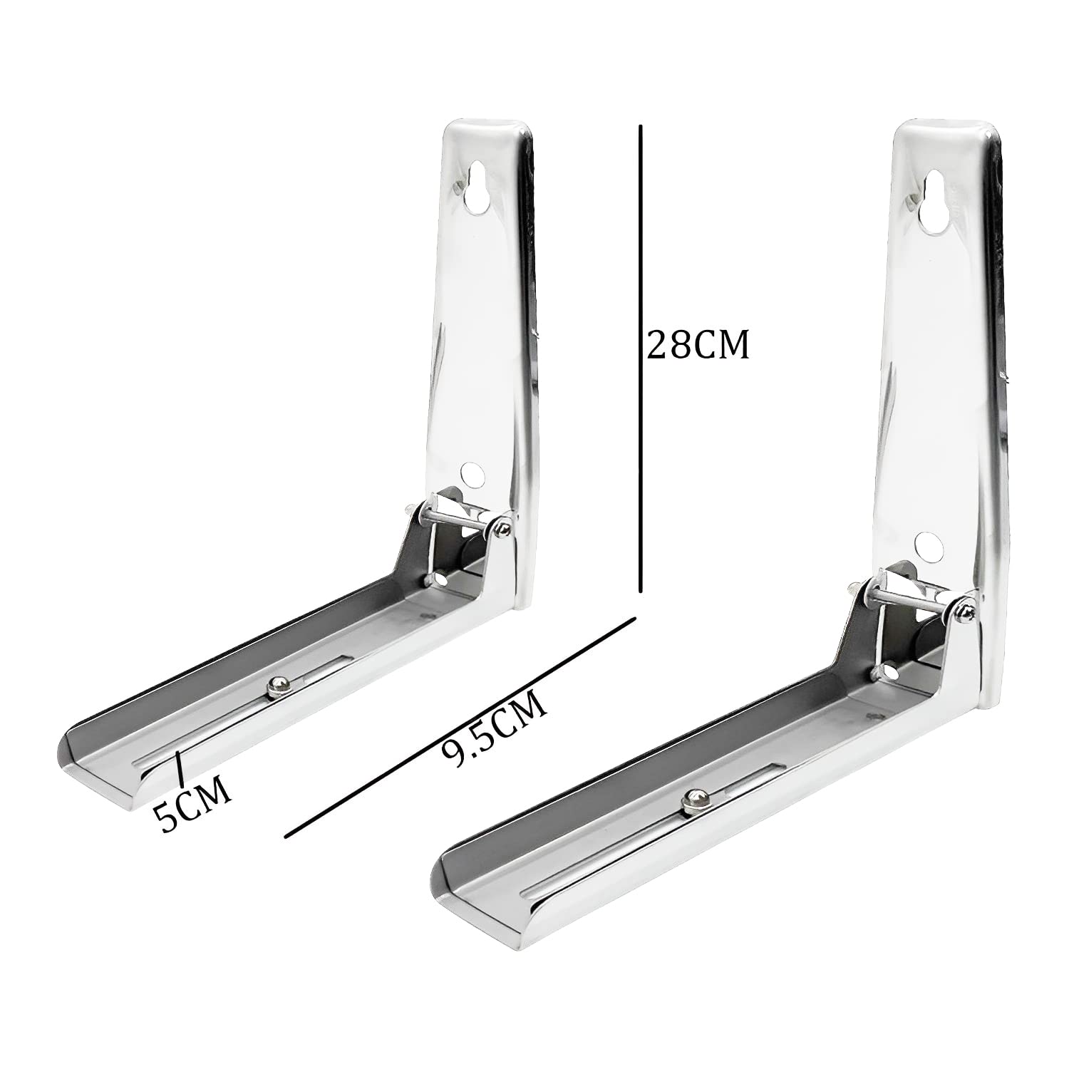 Stainless Steel Microwave Wall Mount Bracket - Foldable Hanger Rack for Kitchen Space Saving | Perfect for Small Apartments, Dorms & RVs