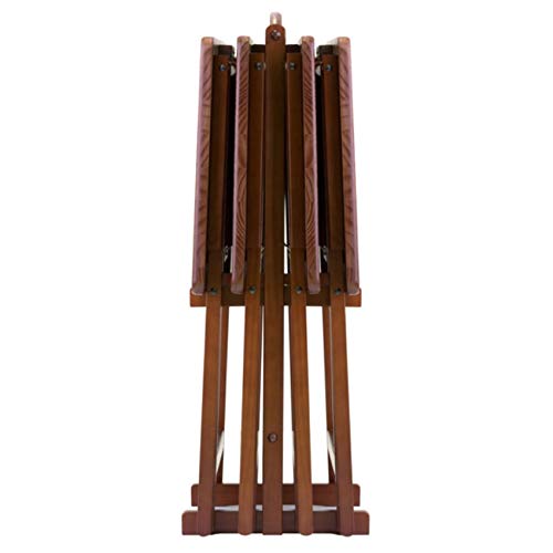 Ergode Wood Dylan 5-Piece Folding Snack Table Set - Sturdy X-Frame Base, Easy Assembly, Space-Saving Design - Perfect for Living Room, Patio, Parties & Small Space Entertaining (Walnut Finish)