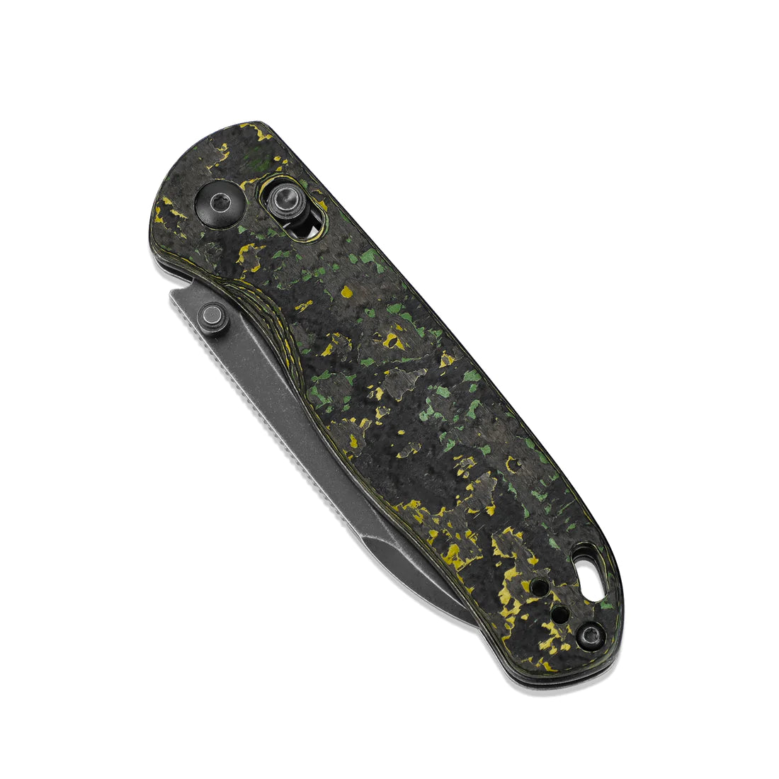 Kizer Ki3619A1 AZO Drop Bear Folding Pocket Knife - CPM 20CV Steel Black Stonewashed Drop Point Blade with Toxic Storm FatCarbon Handles - Perfect for EDC, Camping, Hiking & Outdoor Survival