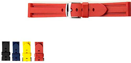 Premium Mariner Rubber Watch Band with Stainless Steel Buckle - Durable & Waterproof Replacement Strap for Diving, Swimming & Outdoor Activities