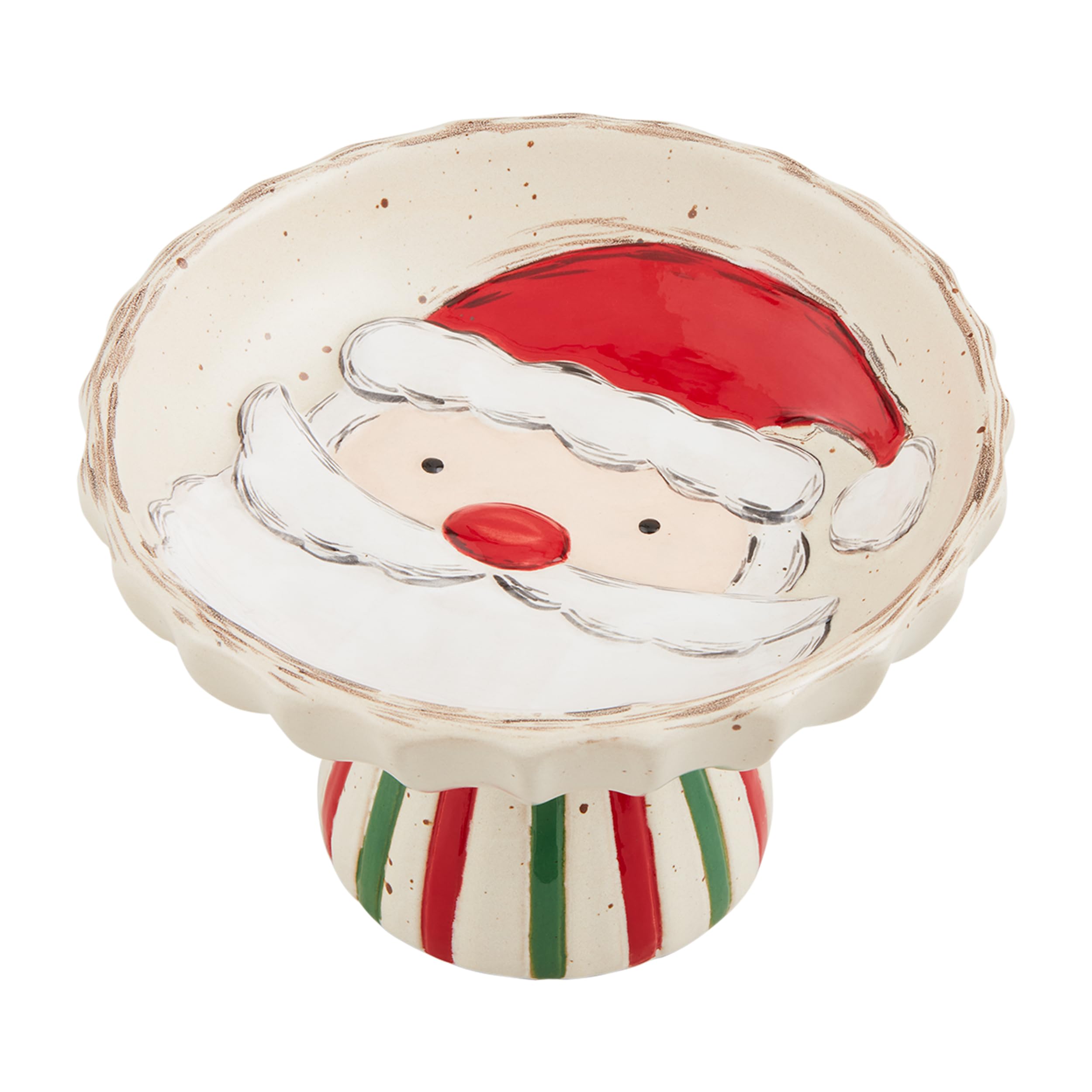 Mud Pie Santa Farm Pedestal Candy Dish - 4.25