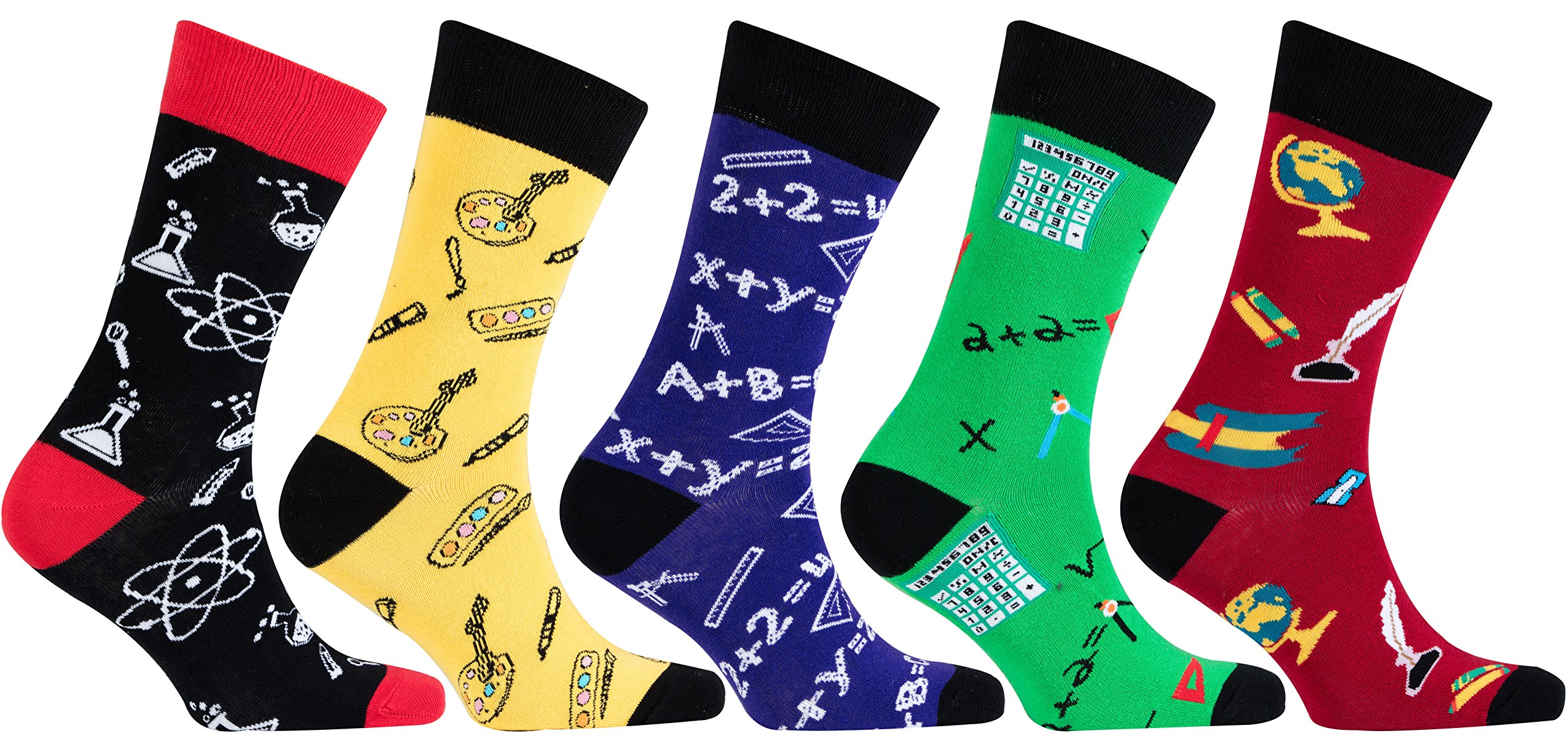 Men's 5-Pack Luxury Colorful Cotton Novelty Dress Socks Gift Box - Fun & Stylish Socks for Work, Parties & Gifts