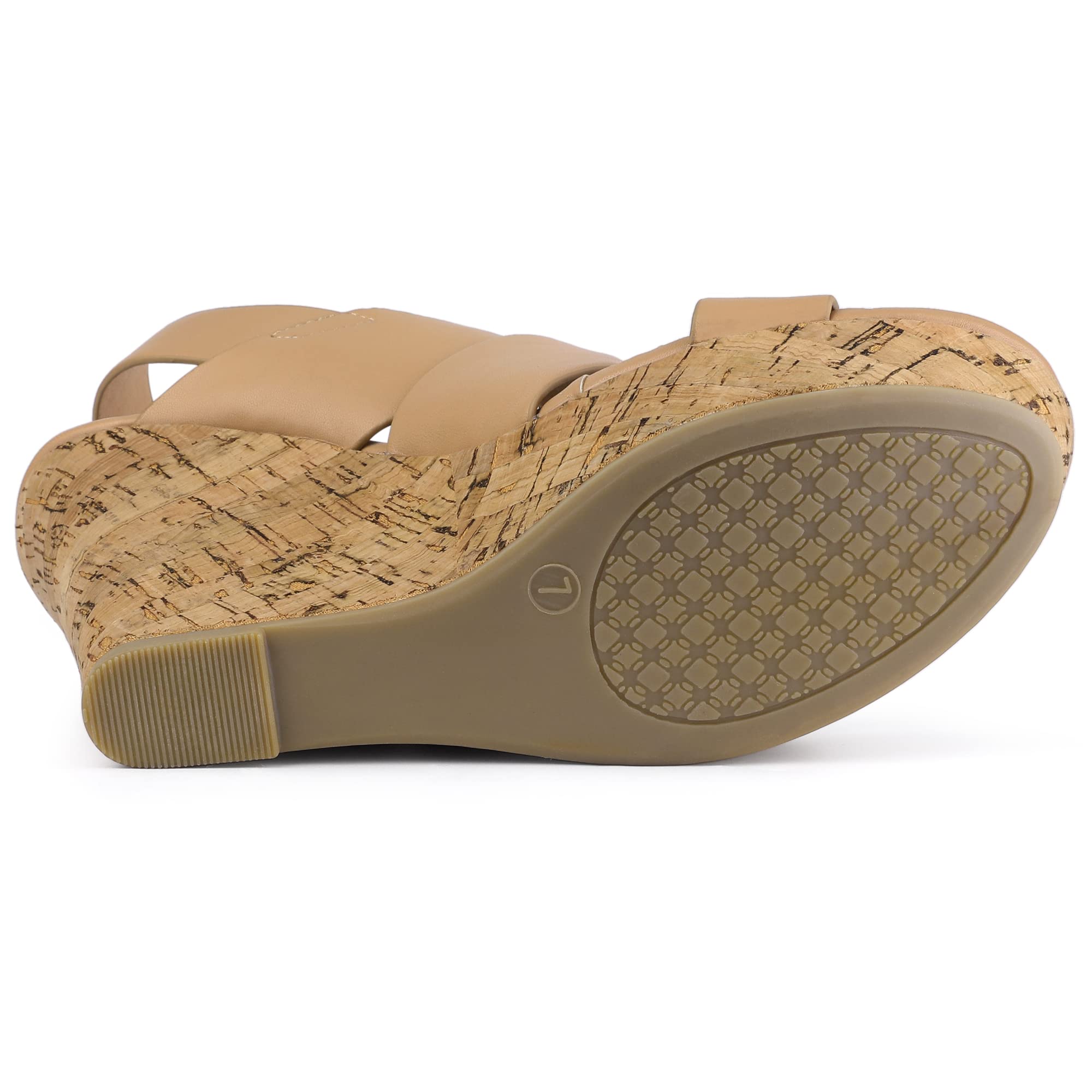 Allegra K Women's Wood Wedge Platform Sandals - Comfortable Summer Casual Shoes for Beach, Vacation & Outdoor Wear
