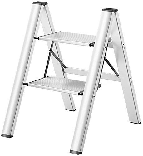 AFLCIO Aluminum Folding Step Stool Ladder - Lightweight & Portable, Non-Slip Safety Steps for Home, Kitchen, Garage, and Office Use - Multi-Functional Scaffold Ladder for Indoor & Outdoor Projects