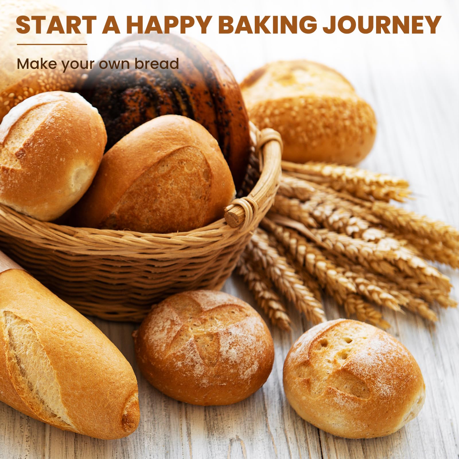 5 Inch Banneton Bread Proofing Basket Set of 6 - Kikcoin Mini Sourdough Bread Baking Supplies - Small Banneton Basket for Artisan Sourdough Bread Making - Perfect for Home Bakers & Professional Bakeries