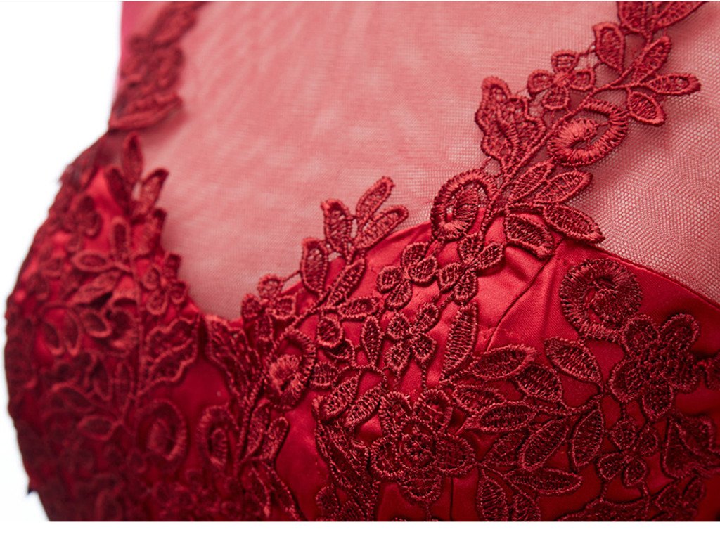 Elegant Women's Half Sleeves Lace Applique Tulle Long Formal Evening Dress for Prom, Wedding, Gala & Special Occasions