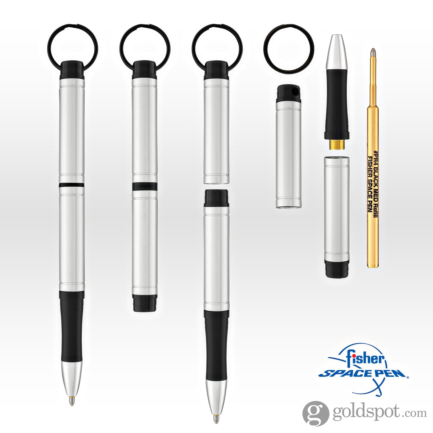 Fisher Space Pen Backpacker Ballpoint Pen - Refillable Aluminum Keychain Pen for Outdoor Adventures, Hiking, Camping & Everyday Carry (Clear Anodized Finish)