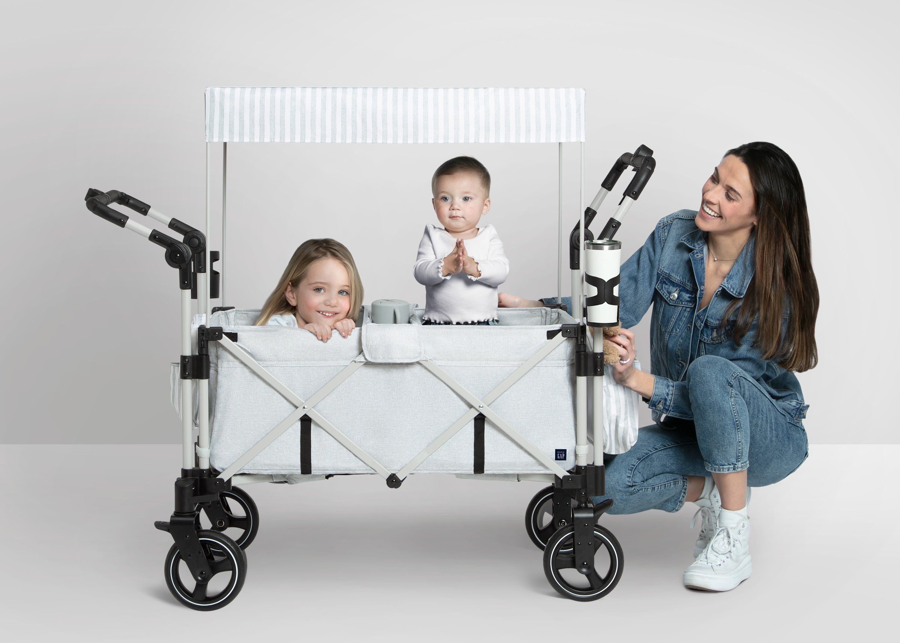 BabyGap Explorer Deluxe Stroller Wagon - All-Terrain 4-Wheel Stroller Wagon for Toddlers & Kids | Perfect for Beach, Park, Zoo & Family Outings