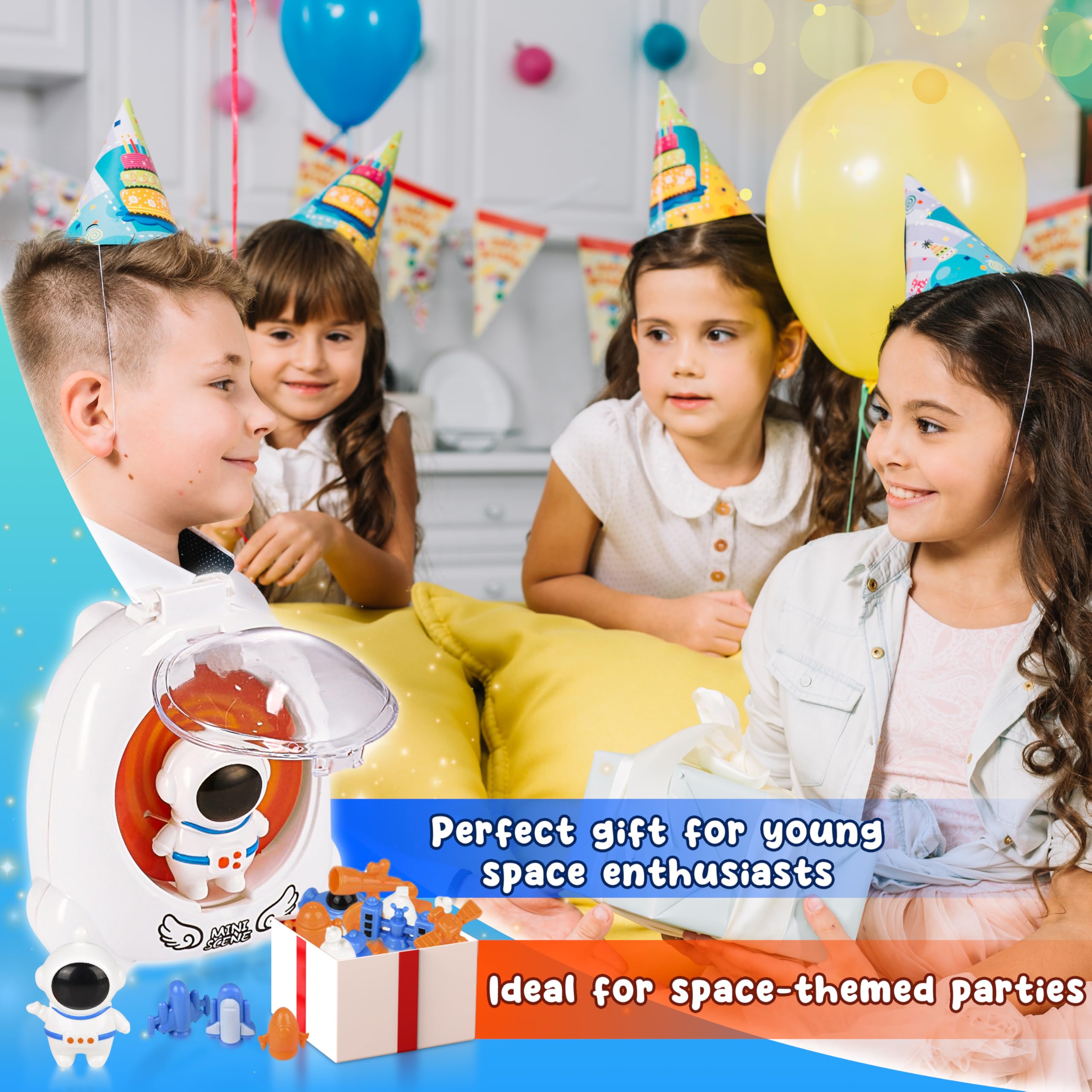 3-Piece Astronaut Space Toy Set for Kids - Mini Space Shuttle, Model Rockets & Astronaut Figurine | STEM Educational Toys, Outer Space Party Favors & Birthday Gifts for Boys & Girls | Perfect for Space-Themed Parties, Classroom Rewards & STEM Learning Activities