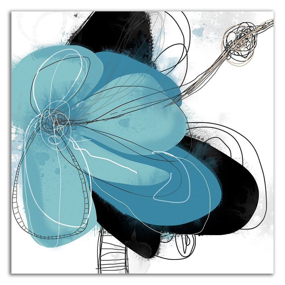 Azul Poetry 1 by Jan Weiss - Premium Canvas Wall Art Print - Ready to Hang - Modern Home & Office Decor - Perfect for Living Room, Bedroom or Gallery Wall