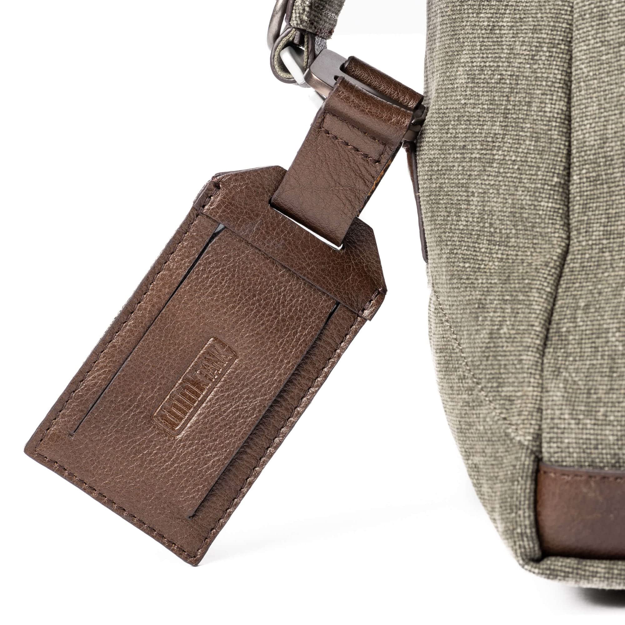 Vintage Leather Luggage Tag with Travel Sentry ID - Durable Personalized Name Tags for Suitcases, Backpacks & Travel Bags - Perfect for Airports, Business Trips & Vacation Travel Accessories
