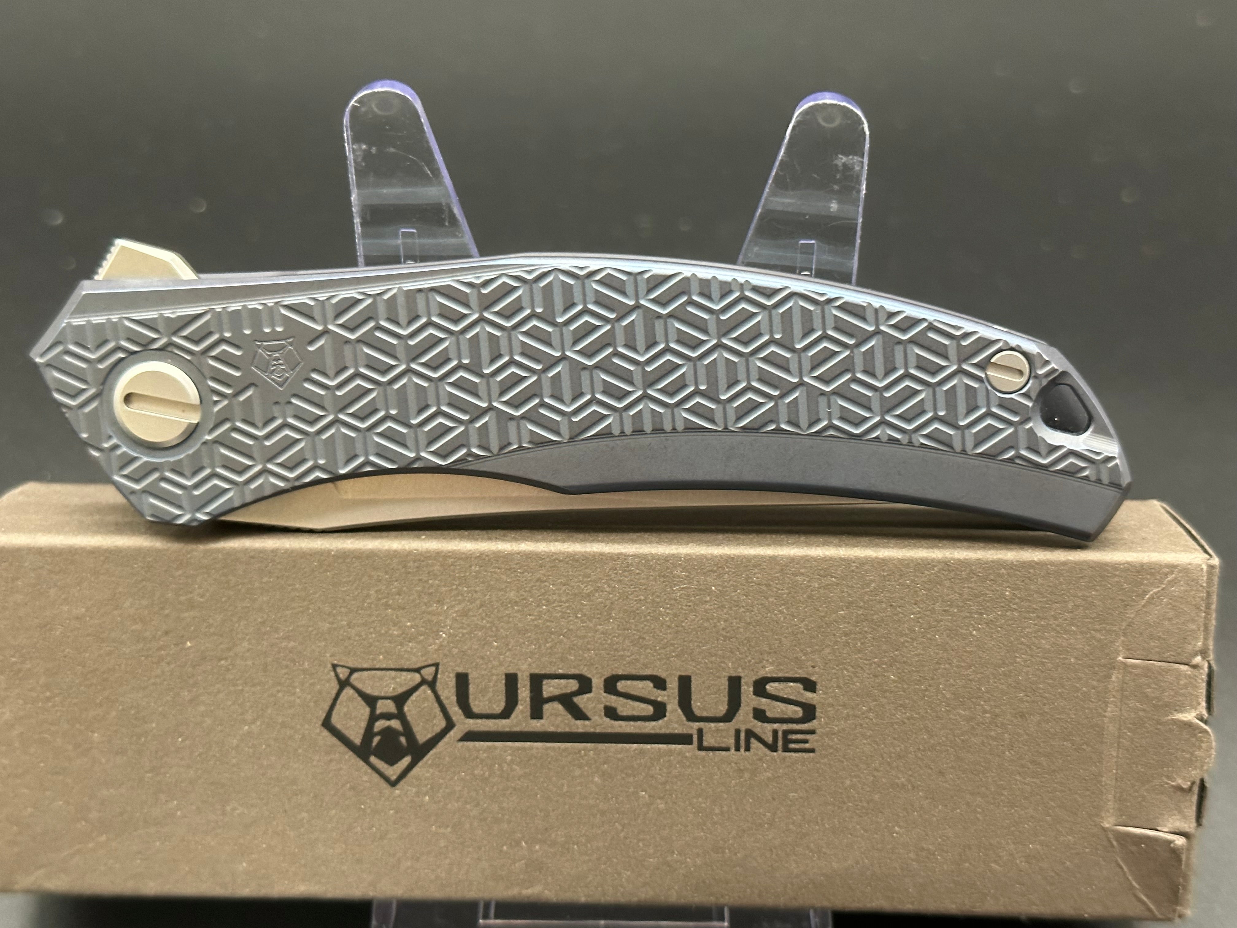 Shirogorov Quantum Ursus Exclusive EDC Folding Knife - Premium Titanium Handle, S35VN Steel Blade for Outdoor, Camping & Everyday Carry