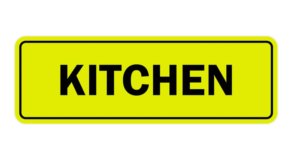 ByLITA Standard Kitchen Sign (Yellow/Black) - Small Wall Decor for Home, Cafe, Restaurant - Rustic Farmhouse Style Signage for Kitchen Decor