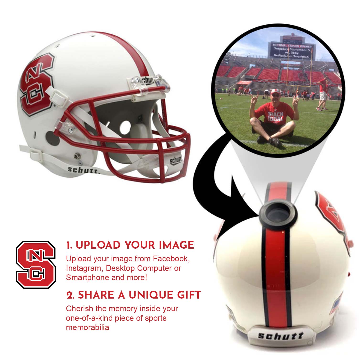 NC State Wolfpack College Football Collectible Mini Helmet - Officially Licensed Replica with Display Stand - Perfect for Fans, Memorabilia Collectors, and Home/Office Decor