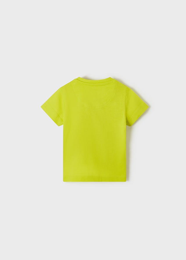 Set of 2 Short Sleeve Stamp T-Shirts for Baby Boys - Lime Green | Soft Cotton Infant Tees for Playdates & Photo Shoots