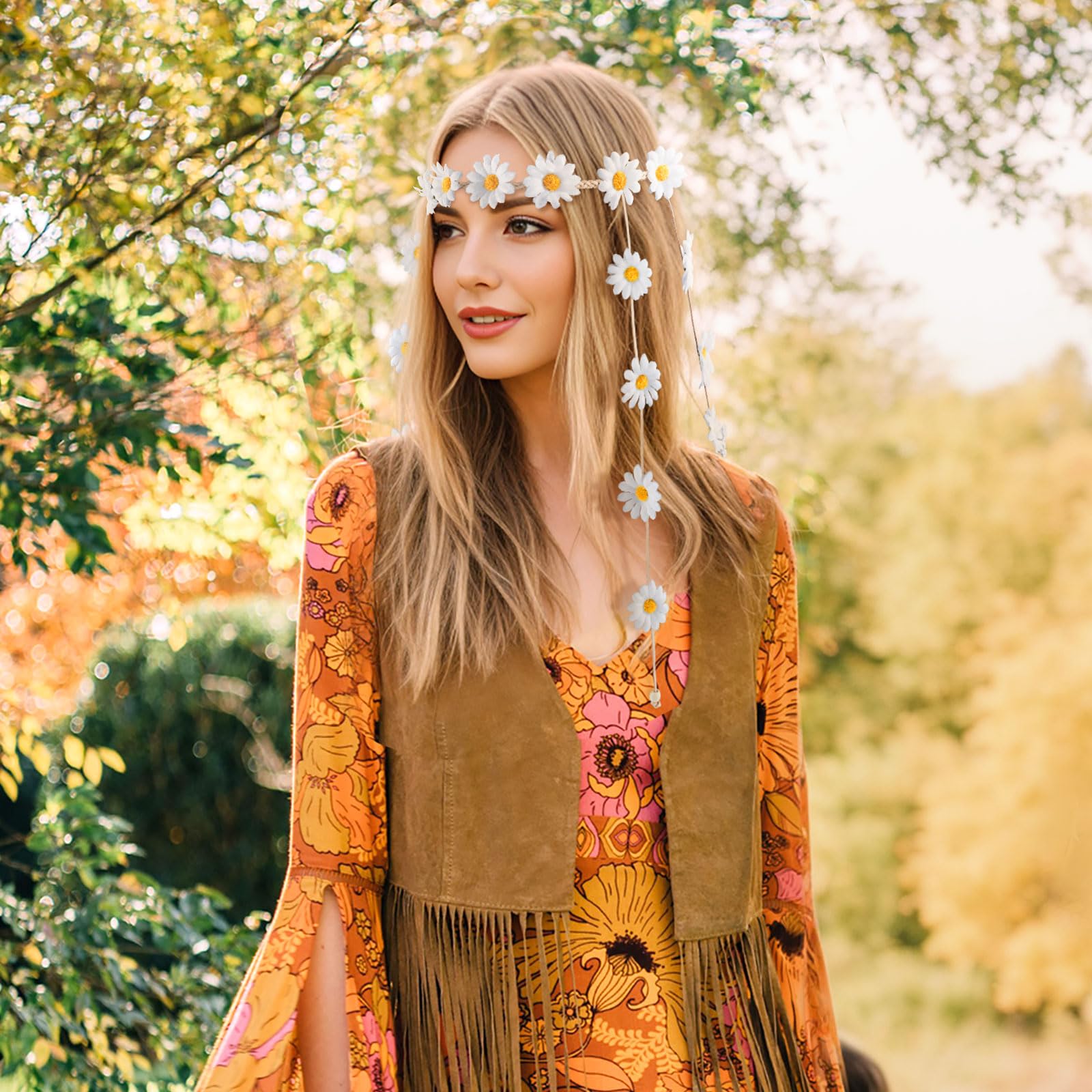 DOCILA Floral Headbands for Women - Boho Flower Crown Hair Accessories for Weddings, Parties & Festivals | Hippie Style Hairband for Costume & Outfit Accessories