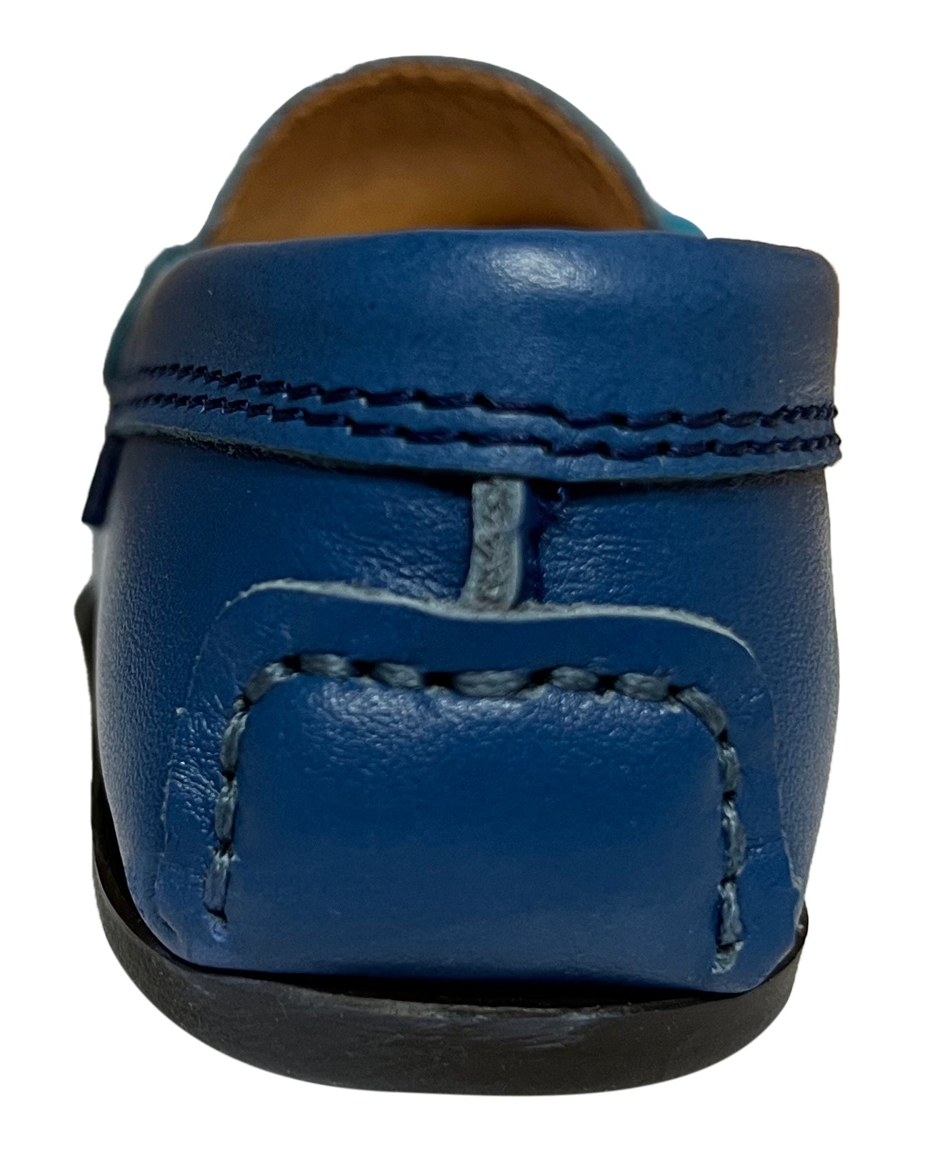 Atlanta Boys & Girls Original 032 Penny Loafers - Classic Moccasin Style in Blue Ocean Smooth Leather | Perfect for School, Casual Wear & Special Occasions