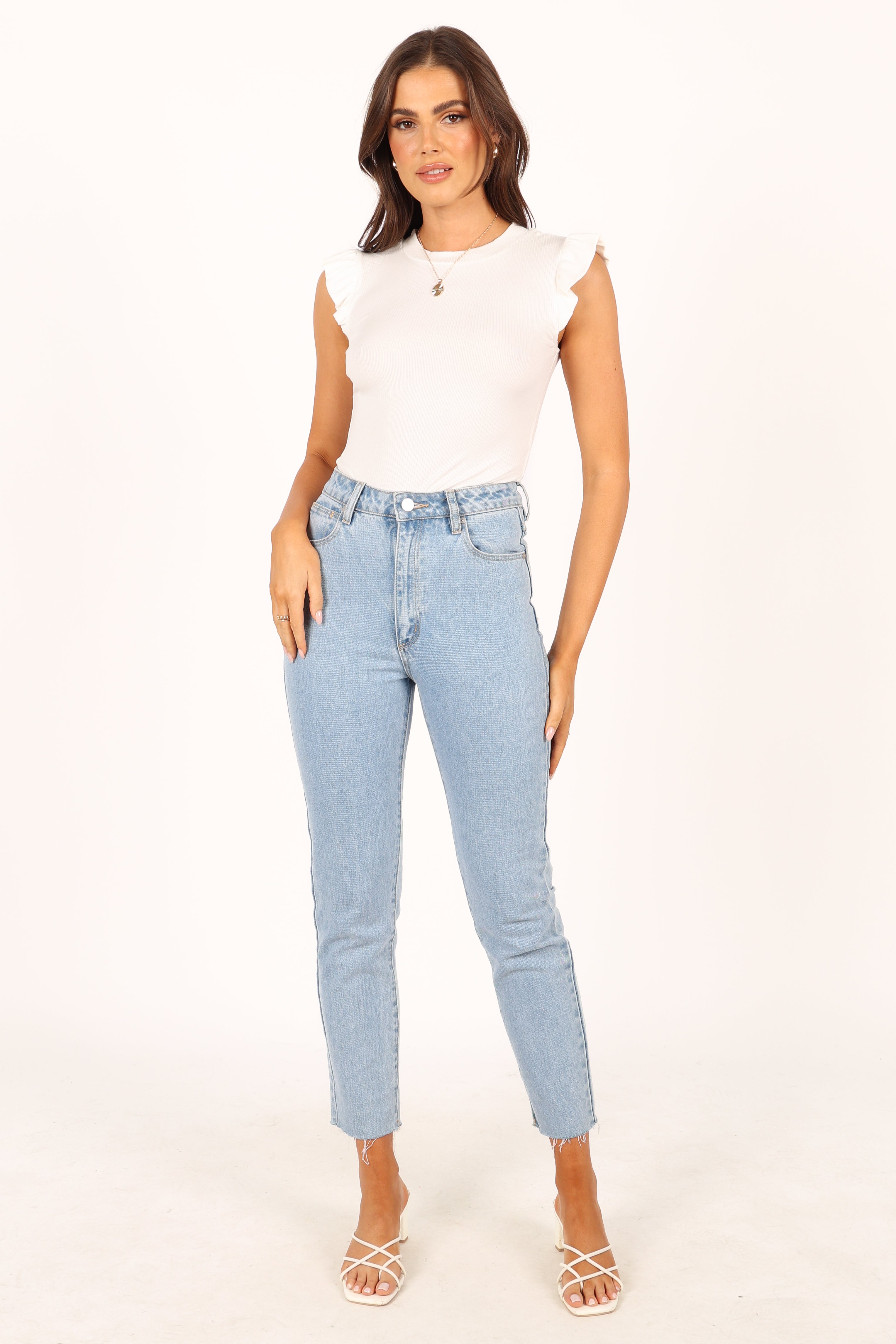 Candice Ribbed Bodysuit for Women - Stretchy White Bodycon T-Shirt - Perfect for Layering, Casual Outfits & Date Nights