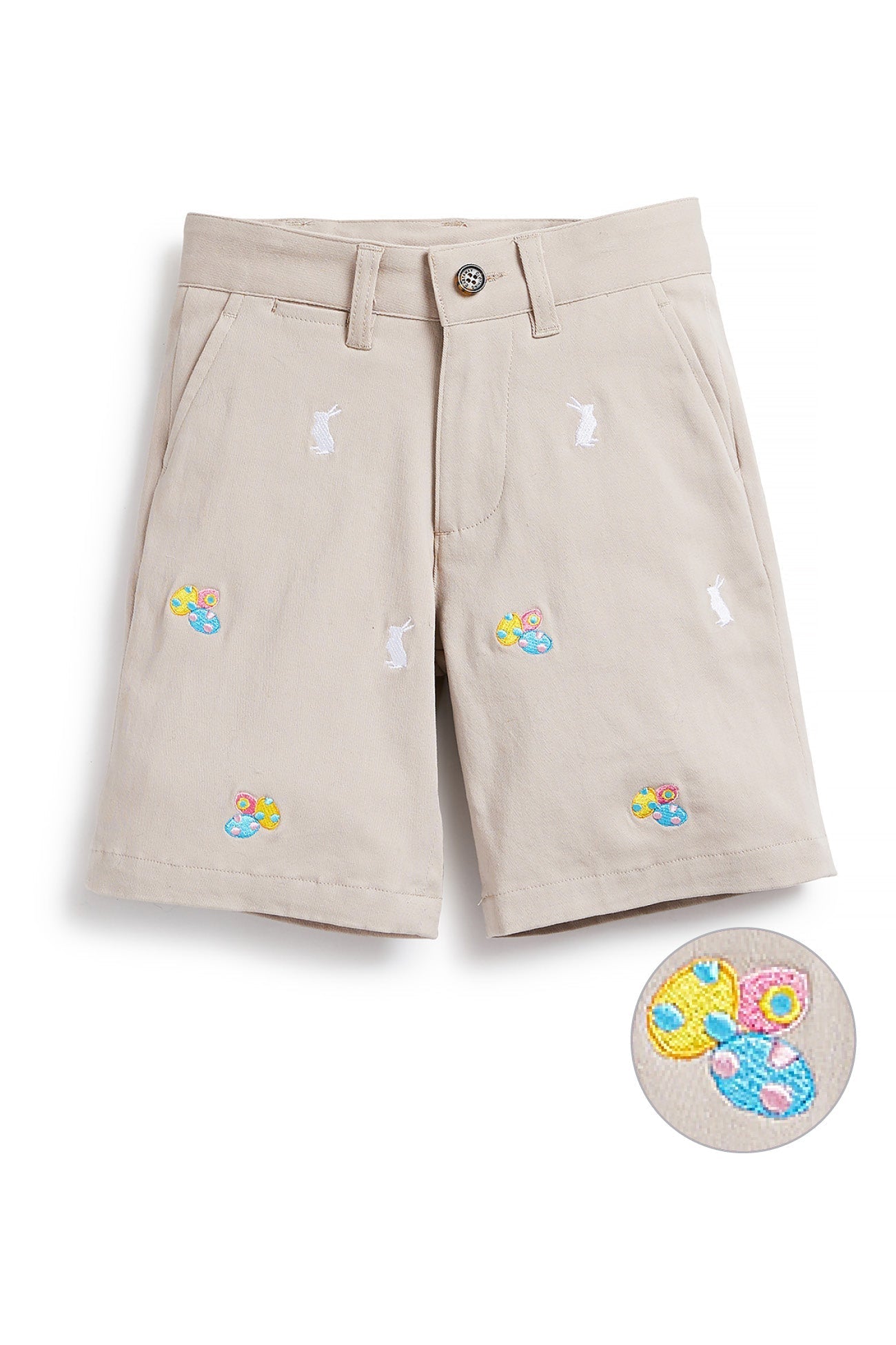 Stretch Twill Shorts for Women - Comfortable Easter Egg & Bunny Print Casual Shorts - Perfect for Spring Outings, Easter Celebrations, and Summer Vacations