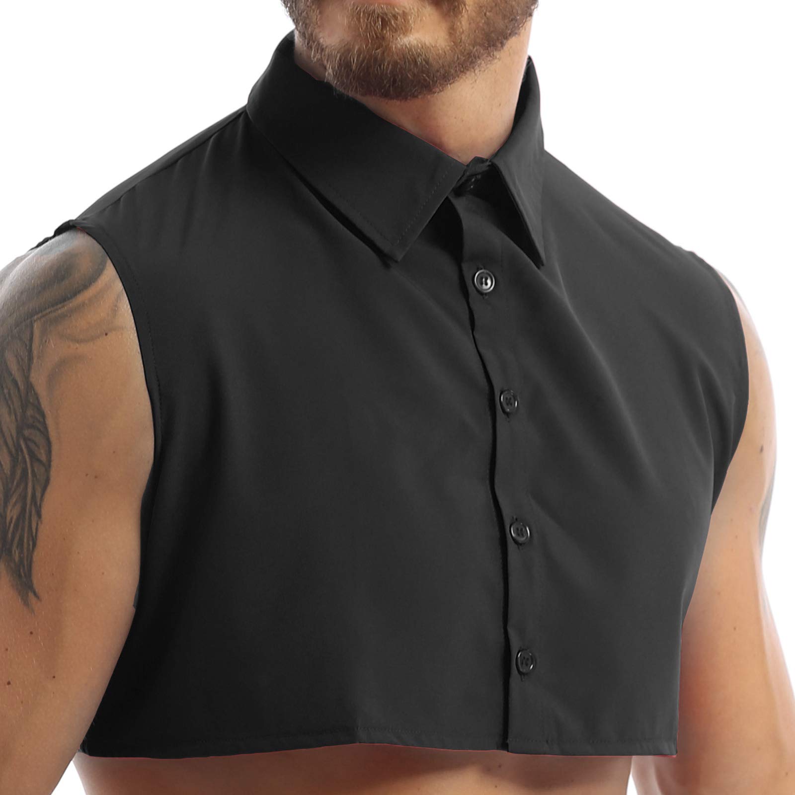 Men's Fake Dickey Collar - Solid Color Half Shirt for Young Men | Stylish Layering Accessory for Office, Party & Casual Outfits