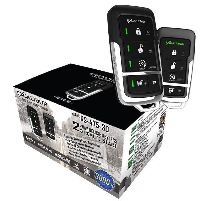 Omega RS 475 3D 2-Way Multi-Button Remote Start System with 3000ft Range - Car Security & Convenience Bundle for Cold Weather & Keyless Entry