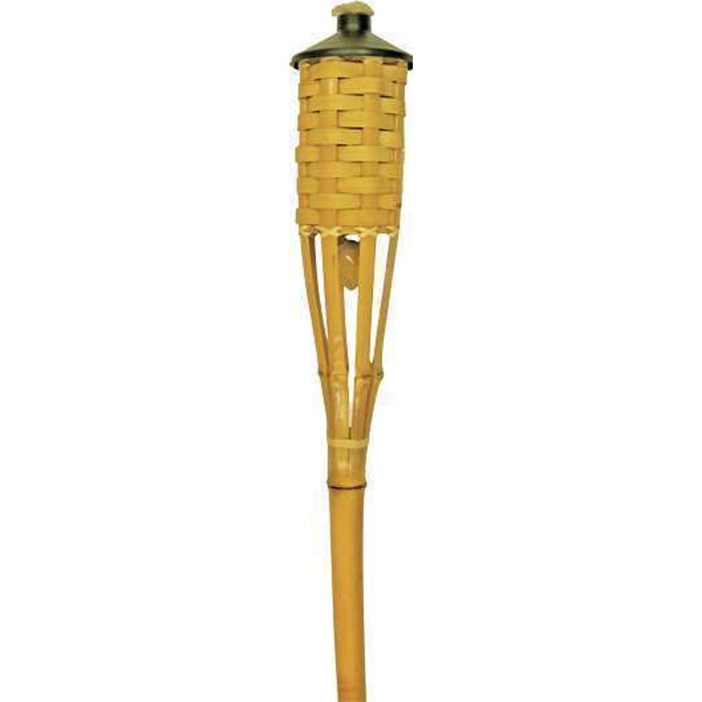 Natural Bamboo Torch 1.8m (6ft) - Outdoor Garden Patio Decor, Backyard Tiki Party Lighting, Camping & Beach Bonfire Accessories