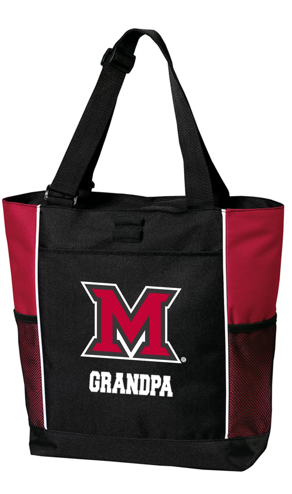 Miami University Grandpa Tote Bags - Red Miami RedHawks Tote for Beach, Travel & Campus Life | Durable College Tote Bag for Students, Alumni & Fans