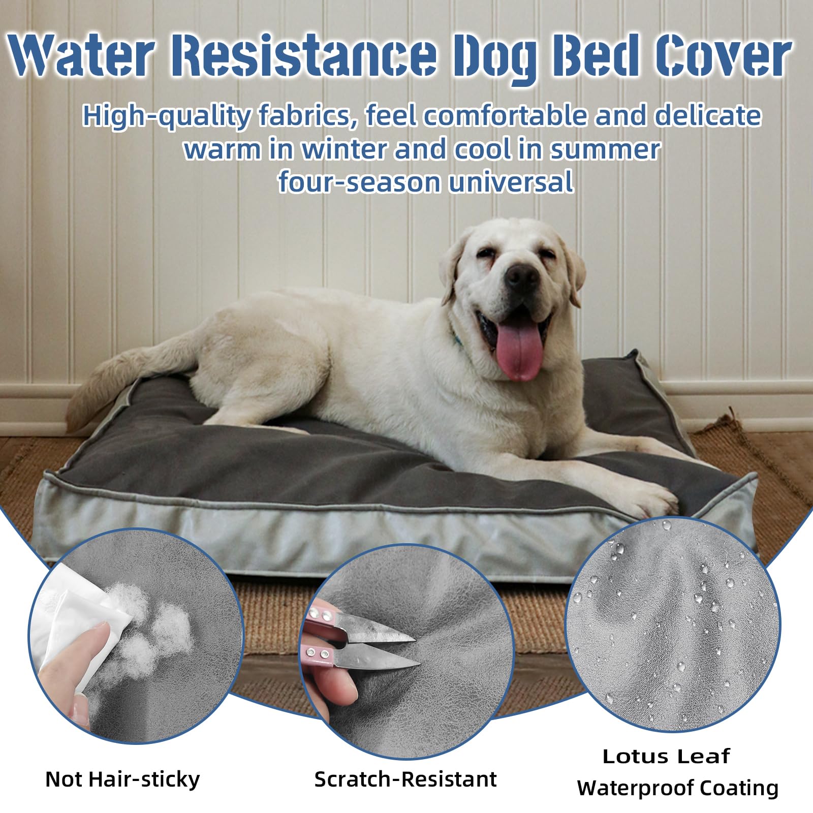 Washable Removable Faux Leather Dog Bed Cover - 41