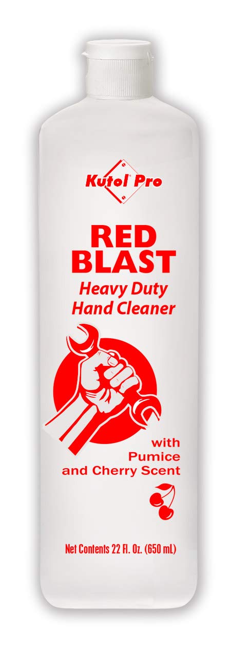 Kutol Pro 7739 Heavy Duty Pumice Hand Cleaner with Cherry Scent - 22 oz Squeeze Bottle (Red, Case of 6) - Ideal for Mechanics, Auto Shops & Industrial Use