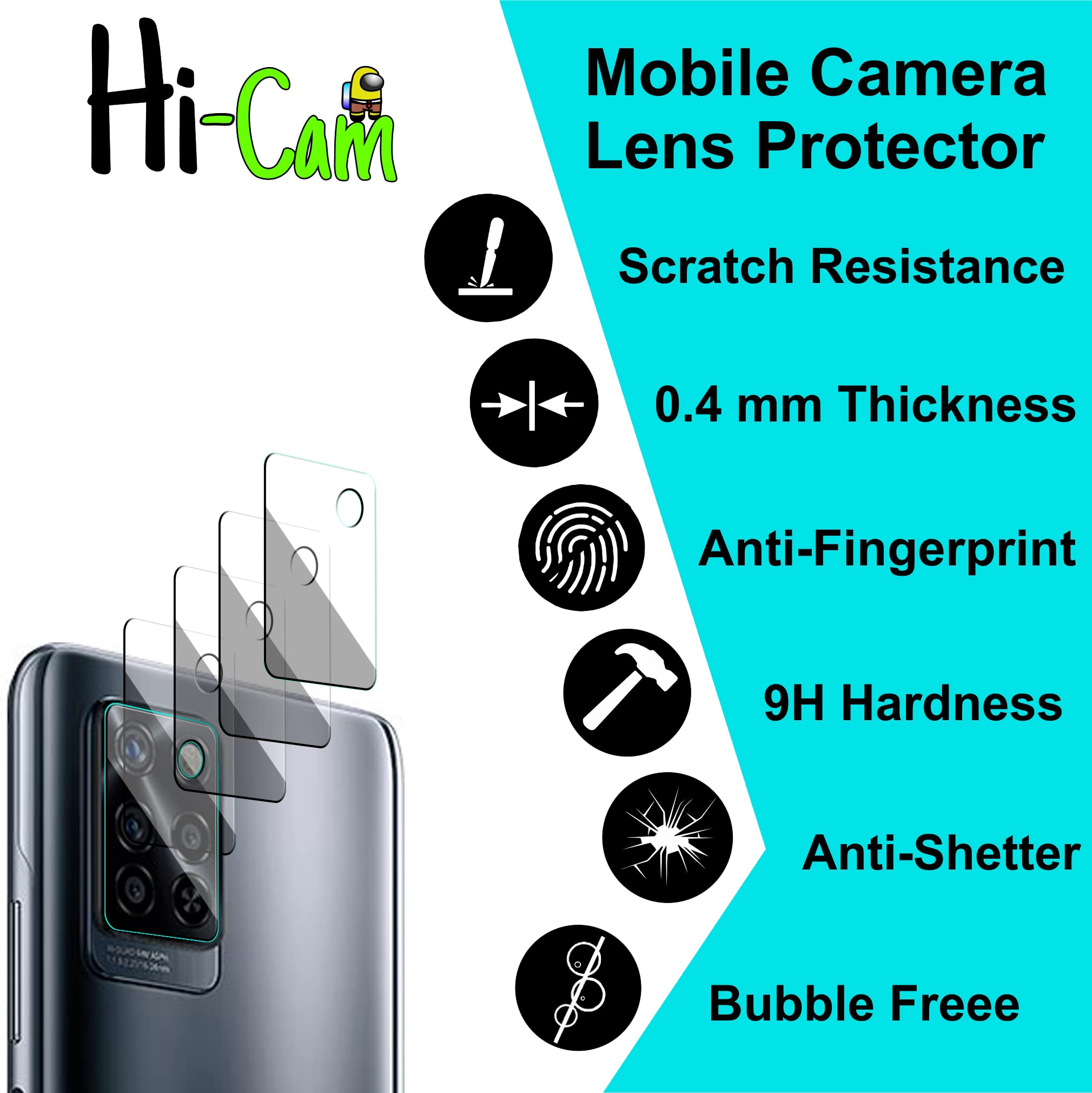Vivo S1 Pro Camera Lens Protector - 2 Pack, Anti-Scratch HD Clear Screen Protector for Vivo S1 Pro - Perfect for Outdoor Activities, Travel & Daily Protection