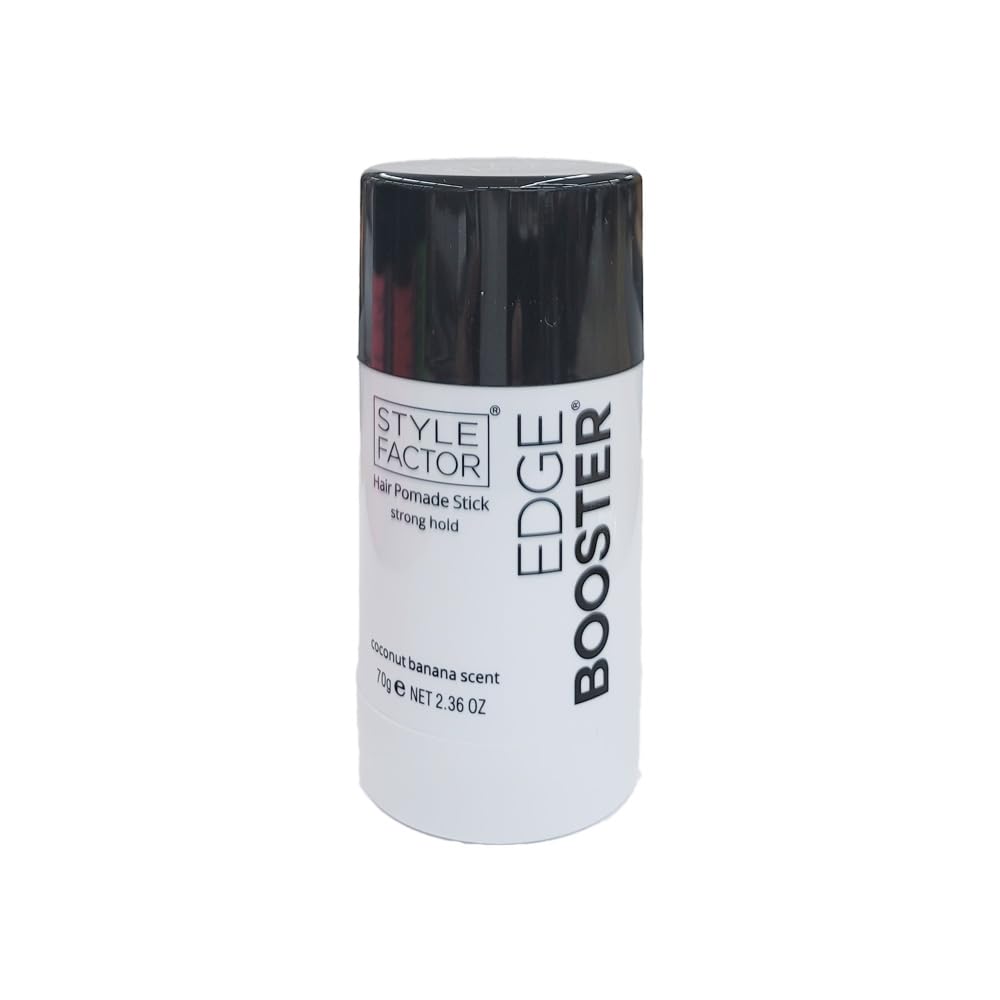 Style Factor Edge Booster Hair Pomade Stick - Strong Hold Styling Wax for Men (2.36oz) - Coconut Banana Scent - Perfect for Fades, Undercuts & Textured Hairstyles