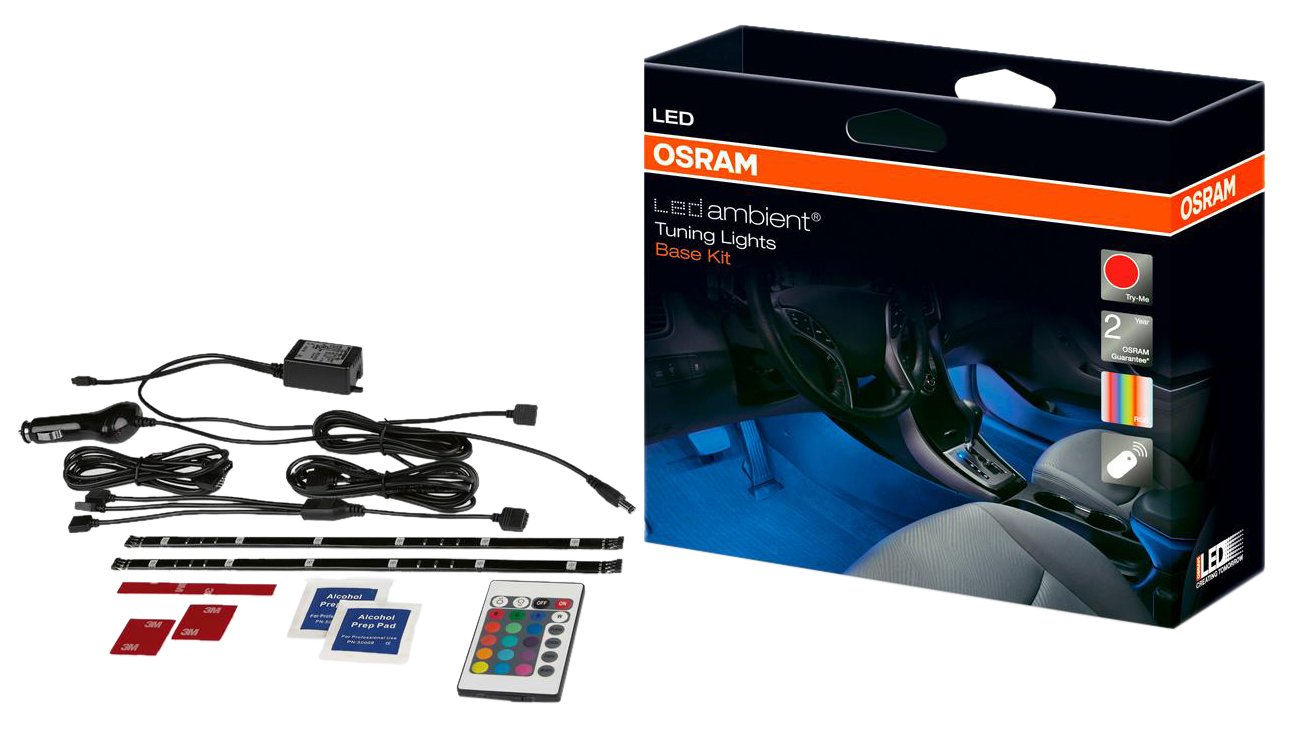 Osram LEDINT201-SEC LED Ambient Tuning Lights Base Kit 12V - Car Interior Lighting for Mood & Style Enhancement - Perfect for Night Driving & Custom Vehicle Decor