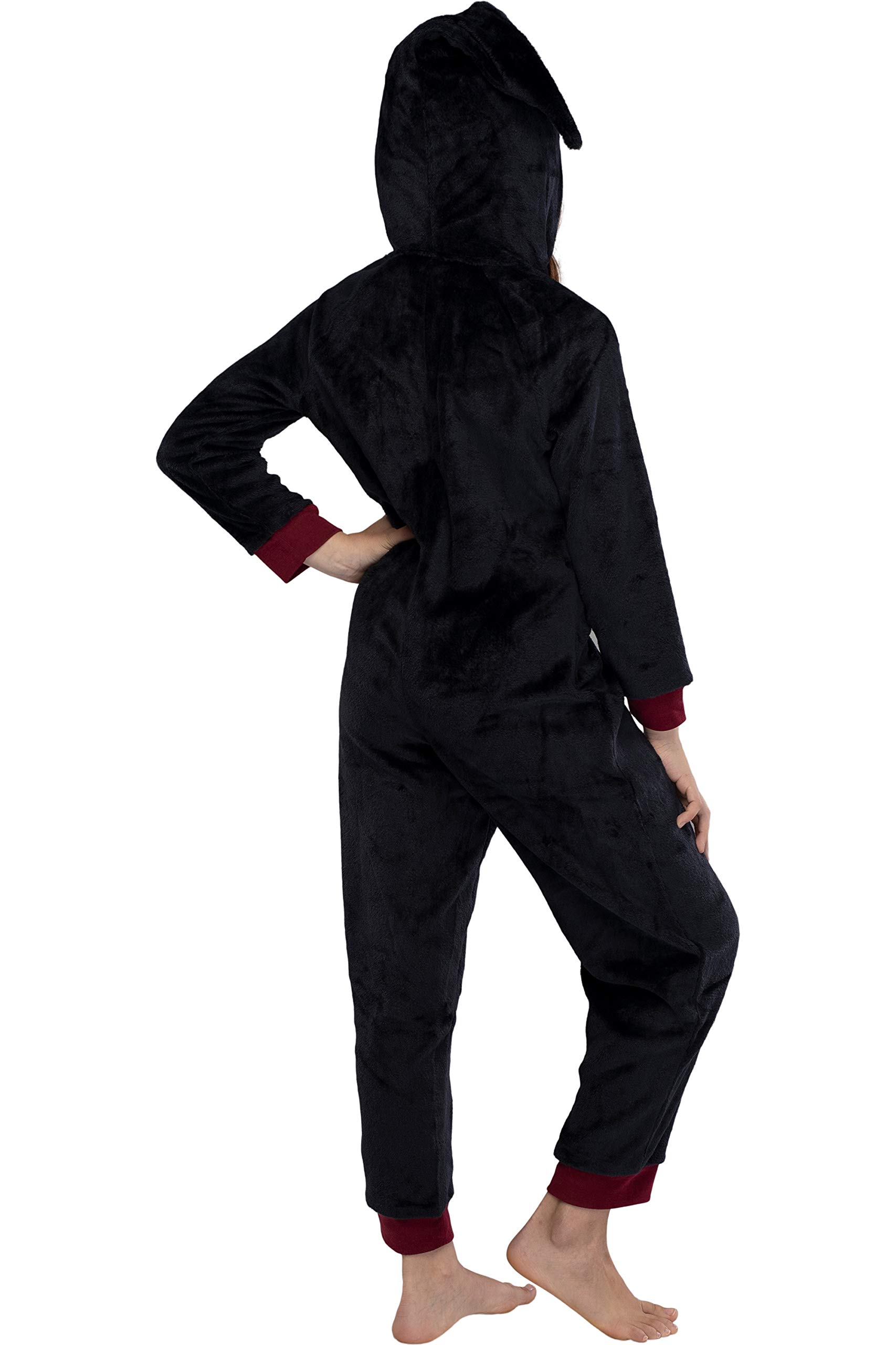 Harry Potter Unisex Kids Hooded Pajama Union Suit - Gryffindor, Slytherin, Ravenclaw & Hufflepuff 4 Houses - Soft Fleece Onesie for Boys & Girls - Perfect for Halloween Costumes, Christmas Gifts & Cozy Family Movie Nights
