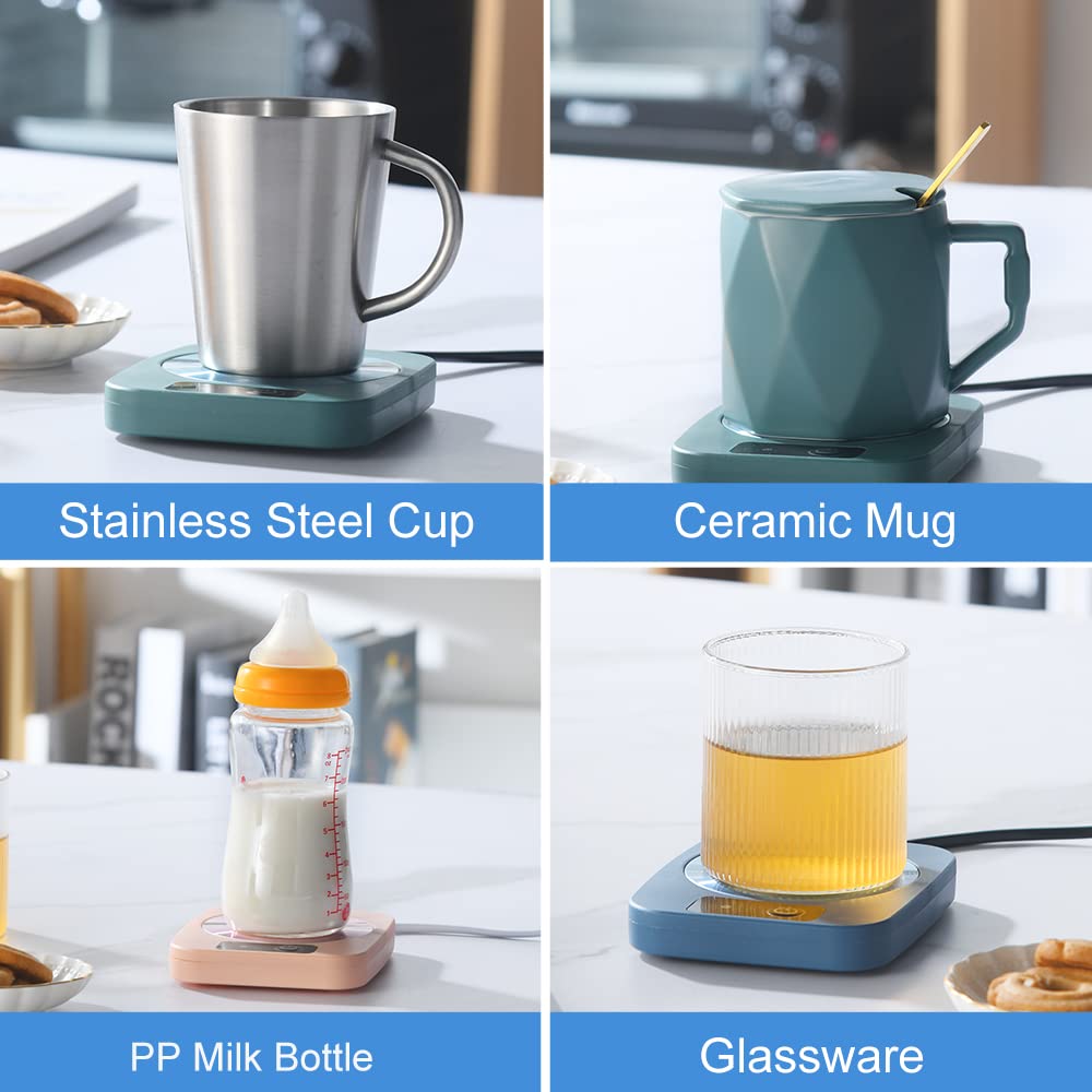 Premium Aluminum Coffee Mug Warmer Coaster - Safe & Reliable Heating Plate for Coffee, Tea, Cocoa, Milk, Food & Candles (4